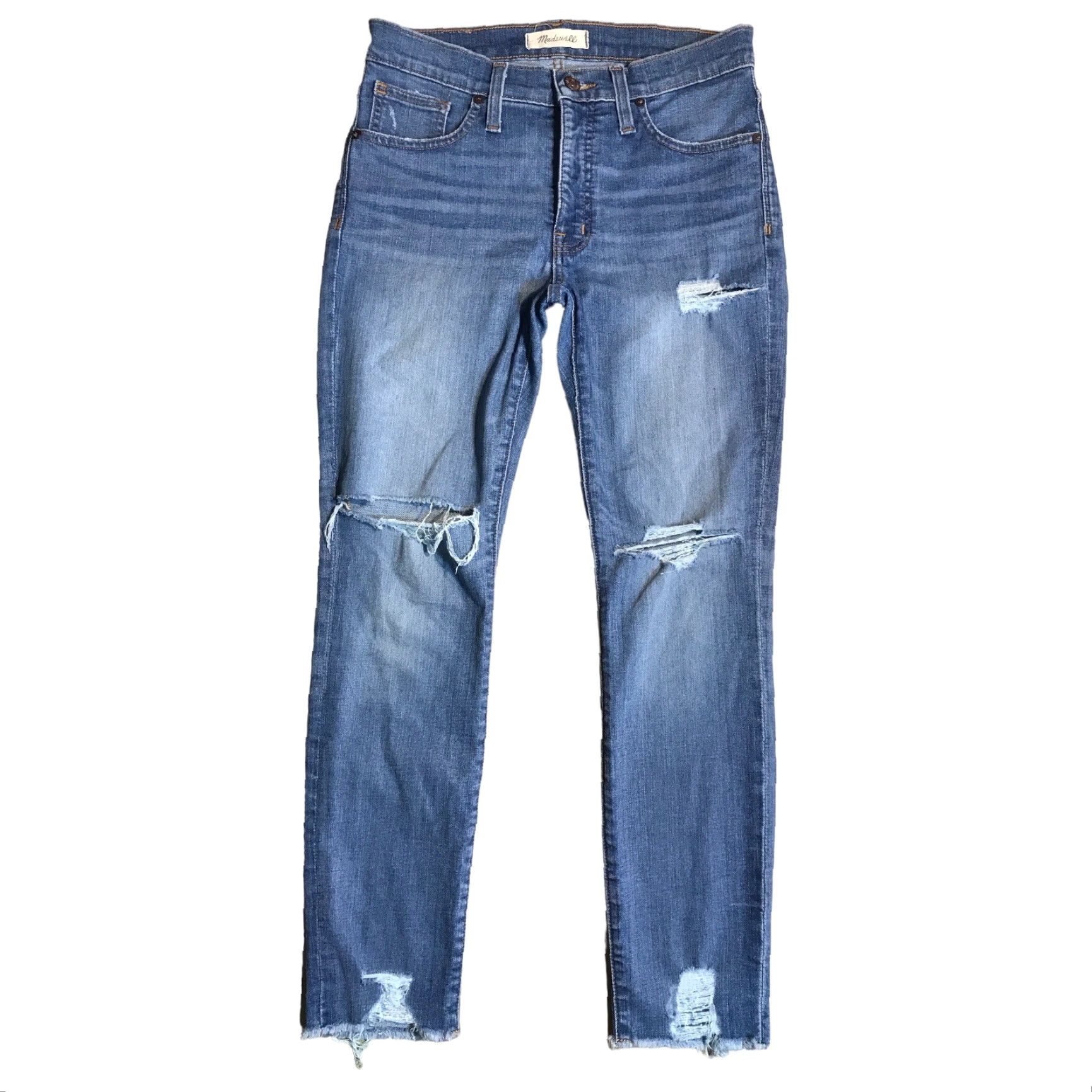 Madewell Madewell 9” High-rise Skinny Distressed Denim Blue Jeans Womens 27 X 25.5 Jeans Women Slim Bohemian College 5-Pocket Zip Denim Pant Size 27" / US 4 / IT 40 - 2 Thumbnail