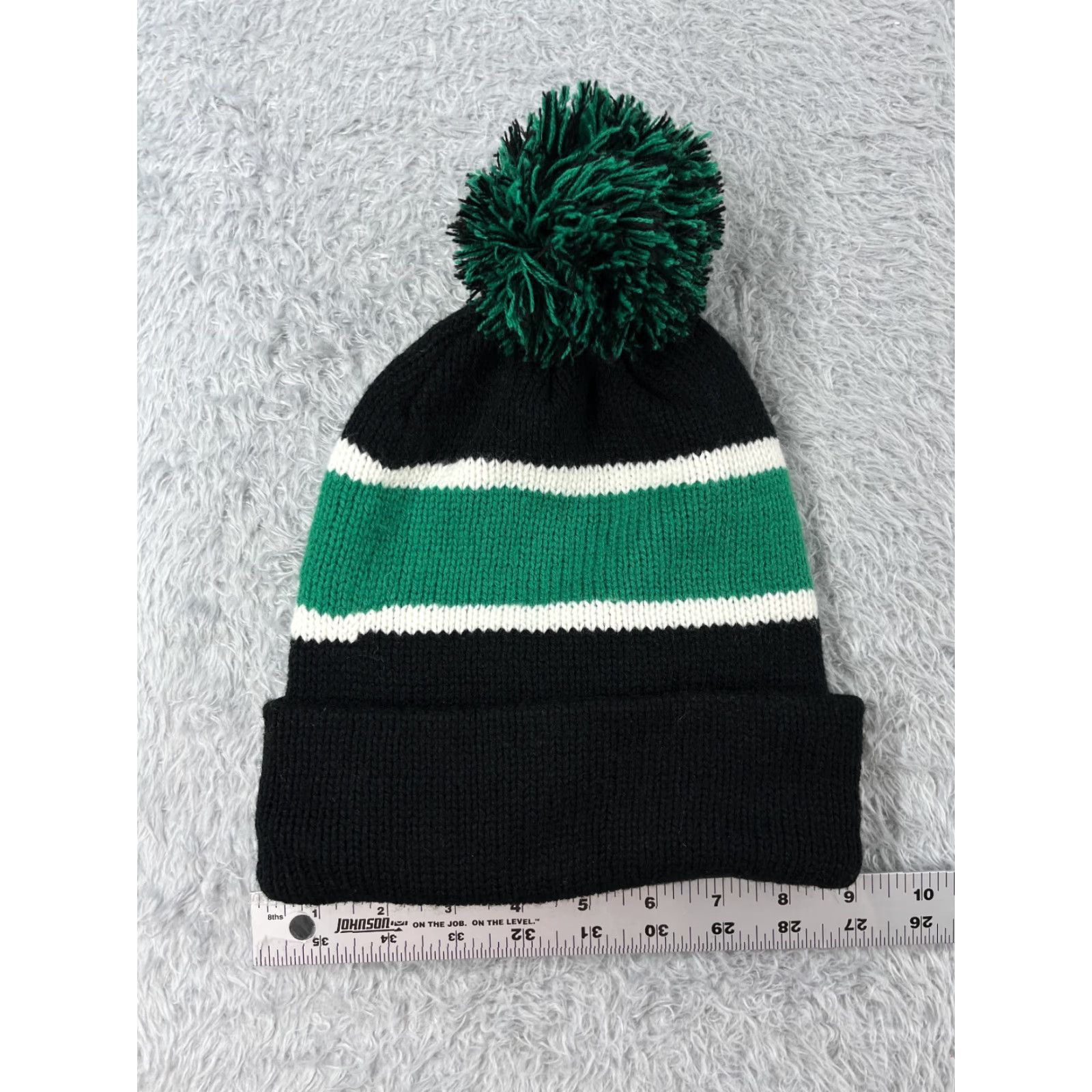 Vintage Smokebuddy Beanie Toque Adult One Size Green Black Stripe Knit Acrylic Ski Pom Hat Beanie Mens One Size Green Stripe Ski Outdoor Smoking Theme Size ONE SIZE - 5 Thumbnail