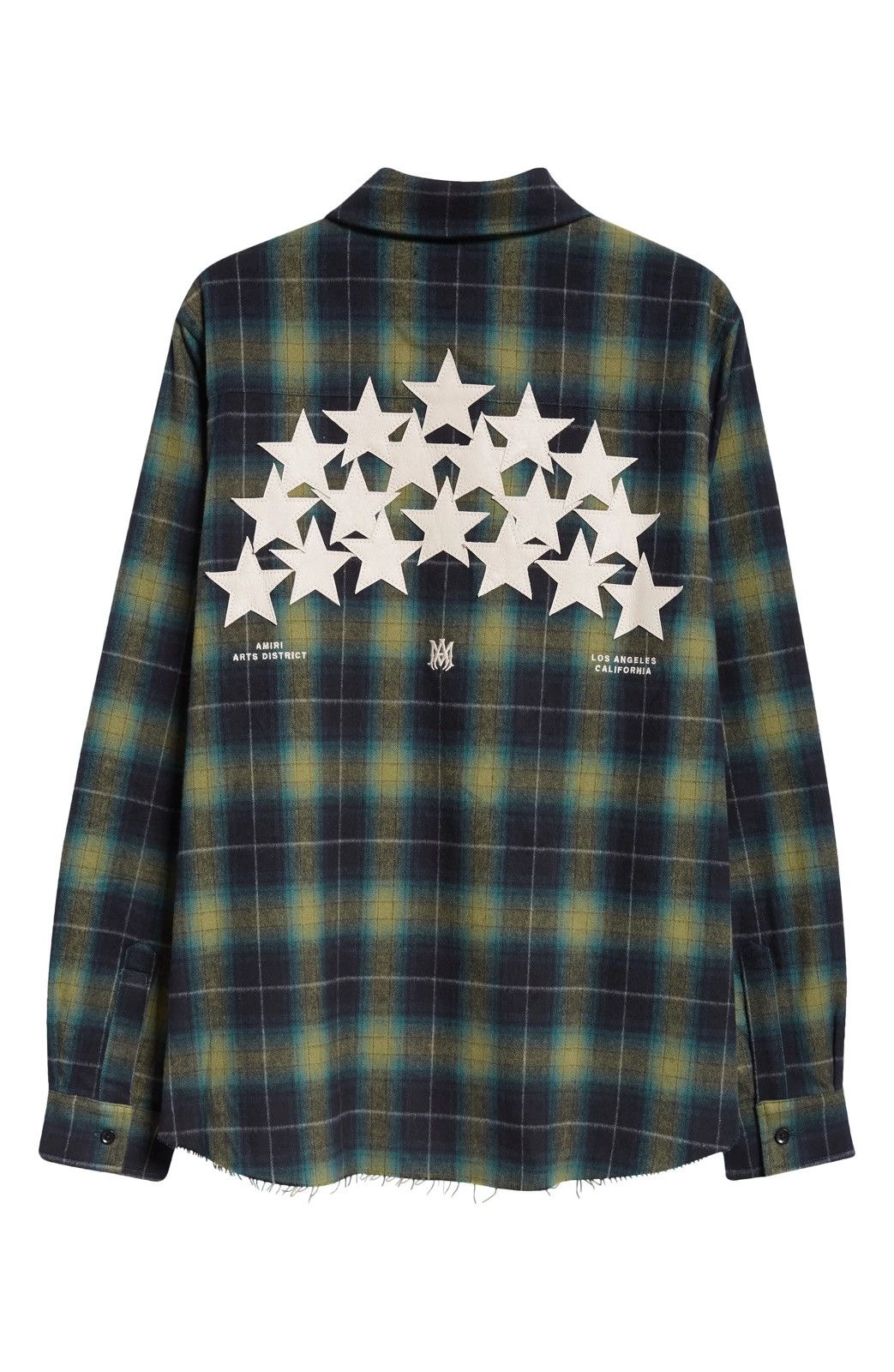 Amiri $990 Amiri leather star patch green flannel check shirt 48 Size US M / EU 48-50 / 2 - 4 Thumbnail