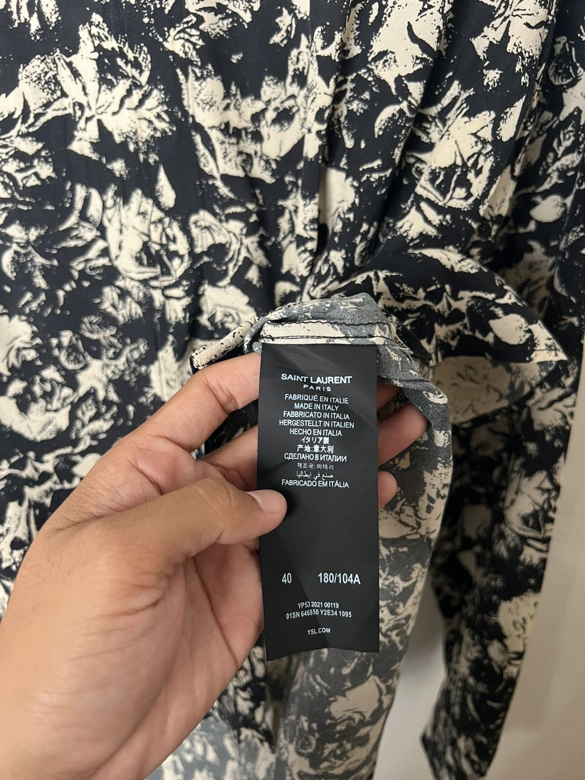 Saint Laurent Paris Saint Laurent Floral Silk Shirt Size US L / EU 52-54 / 3 - 7 Thumbnail
