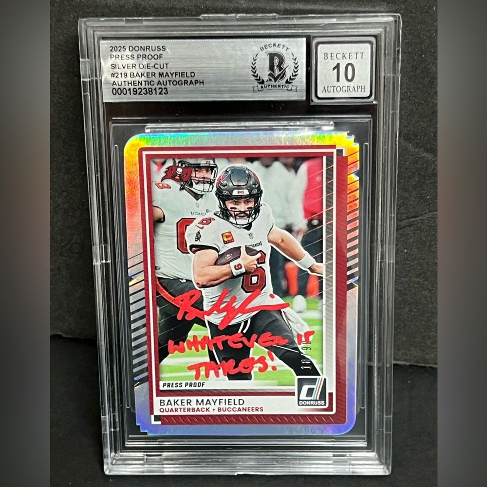 Other 2024 Panini On Card Auto Baker Mayfield Silver Die-Cut BGS Size ONE SIZE - 1 Thumbnail