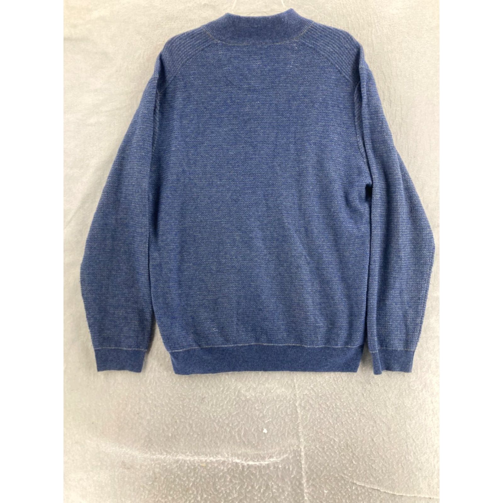 Jos. A. Bank JOS A BANK Wool Sweater Mens XL Blue 1/4 Zip Long Sleeve Pullover Size US XL / EU 56 / 4 - 6 Thumbnail