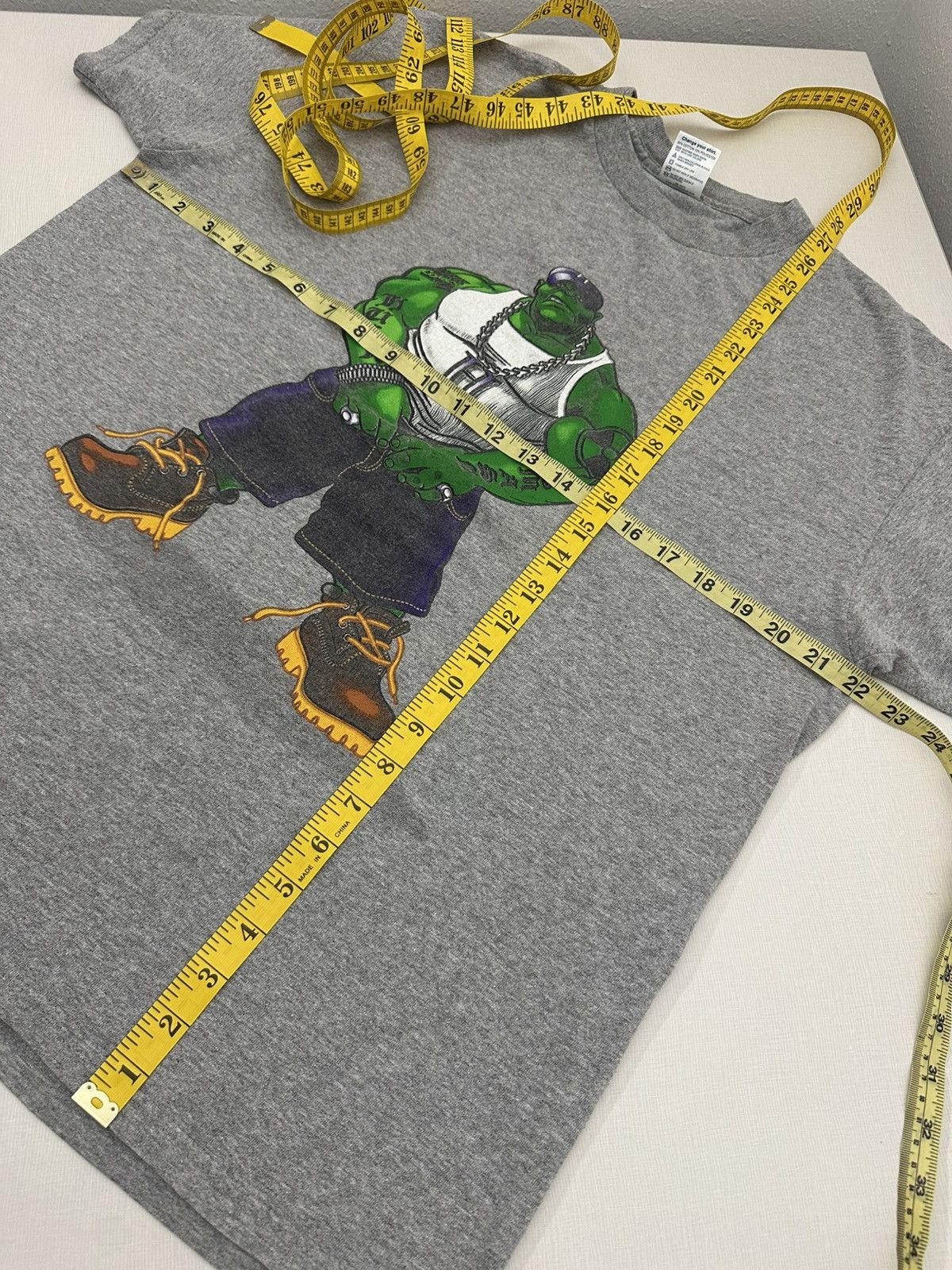 Marvel Comics Vintage 2001 Marvel Hulk Hip Hop Hood Hulk Timbs Large Y2K Size US L / EU 52-54 / 3 - 6 Thumbnail