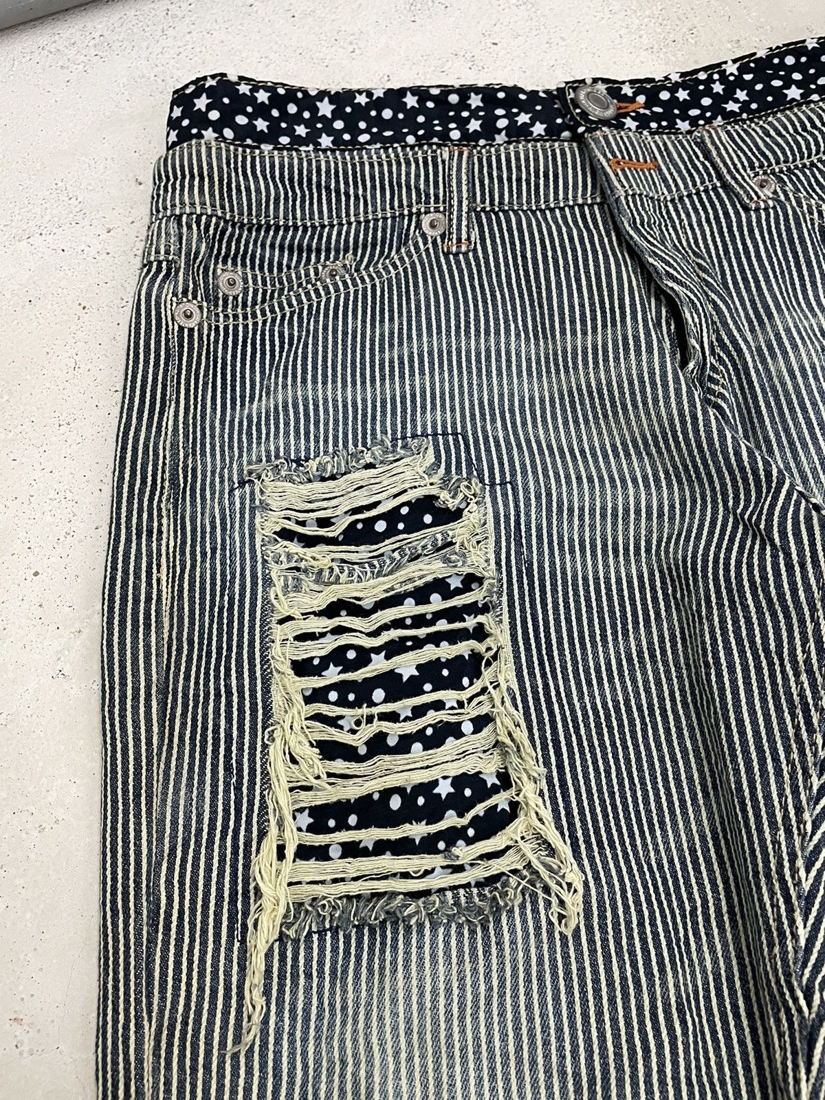 Hysteric Glamour × Japanese Brand Hickory Distressed Repair Double Waist Clone Devgru Y2K Size US 31 - 8 Thumbnail