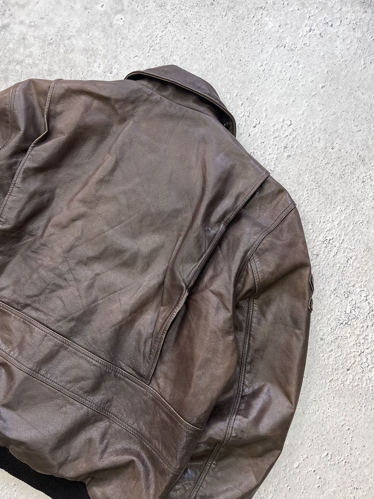Vintage VINTAGE AVIATION LEATHER BOXY BROWN JACKET Size US L / EU 52-54 / 3 - 12 Thumbnail