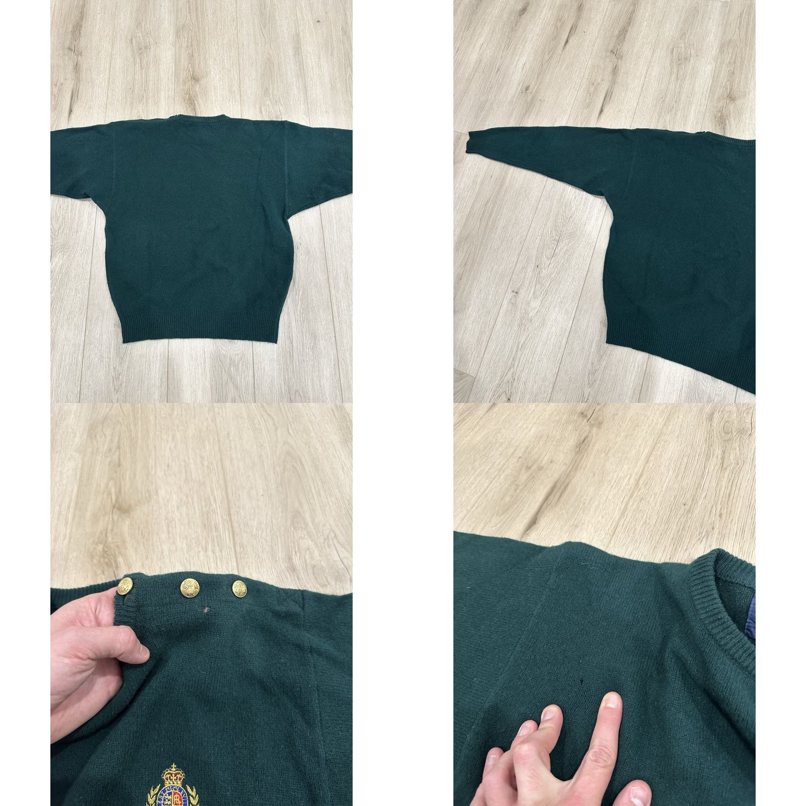 Polo Ralph Lauren VINTAGE Polo Ralph Lauren 90s Embroidered Crest Wool Sweater Green Womens M Size M / US 6-8 / IT 42-44 - 8 Thumbnail