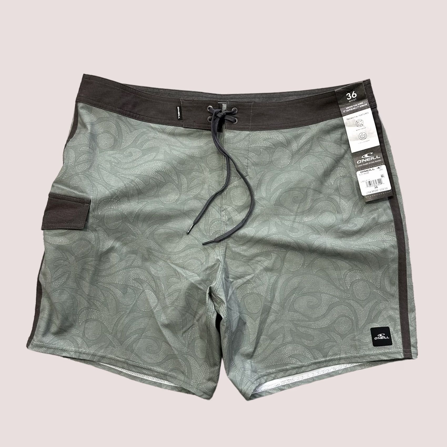 O'Neill O’Neill Lineup 17” Board Shorts Mens 36 Blue Quick Dry Stretch Floral Size US 36 / EU 52 - 1 Thumbnail