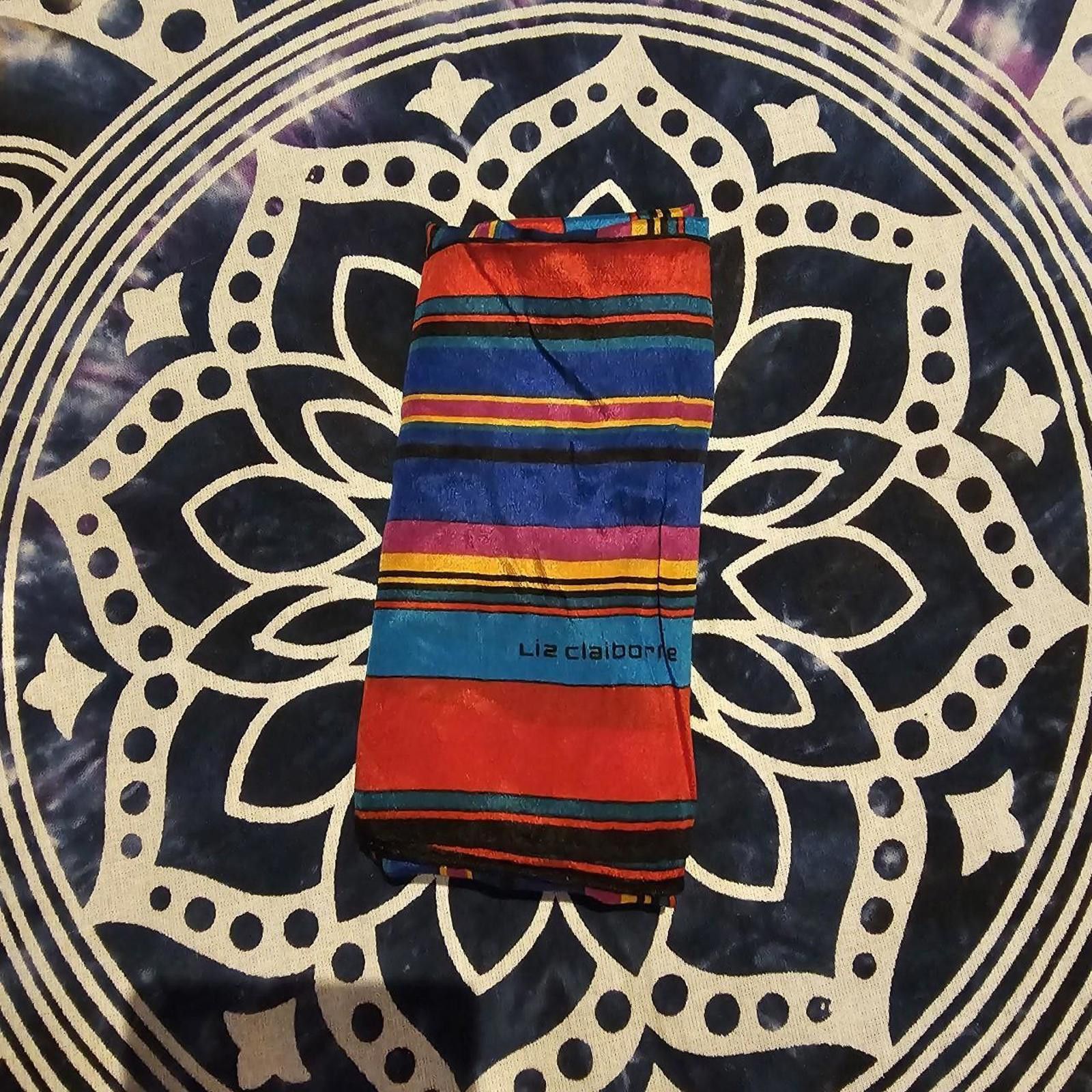 Designer Liz Claiborne Vintage Stripped Scarf Size ONE SIZE - 7 Thumbnail