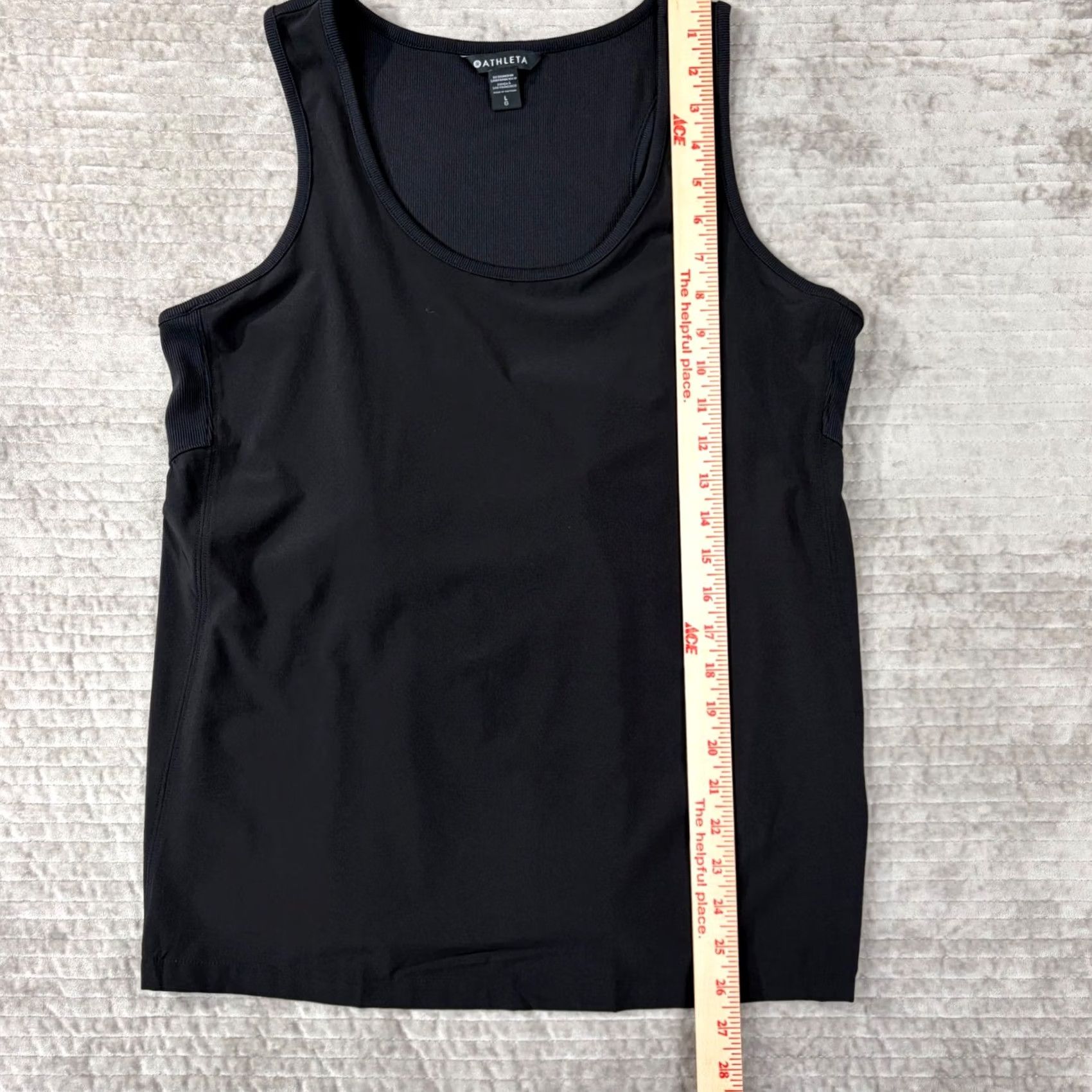 Athleta Athleta Renew Peplum Tank Black Scoop Neck Athletic Top L Size L / US 10 / IT 46 - 2 Thumbnail