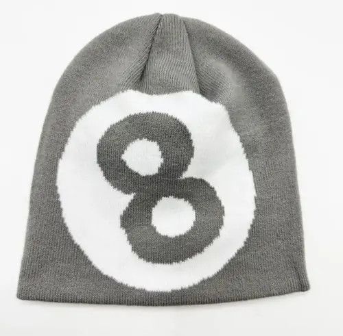 Japanese Brand Y2K Knitting Number 8 Beanie Hat Size ONE SIZE - 3 Thumbnail
