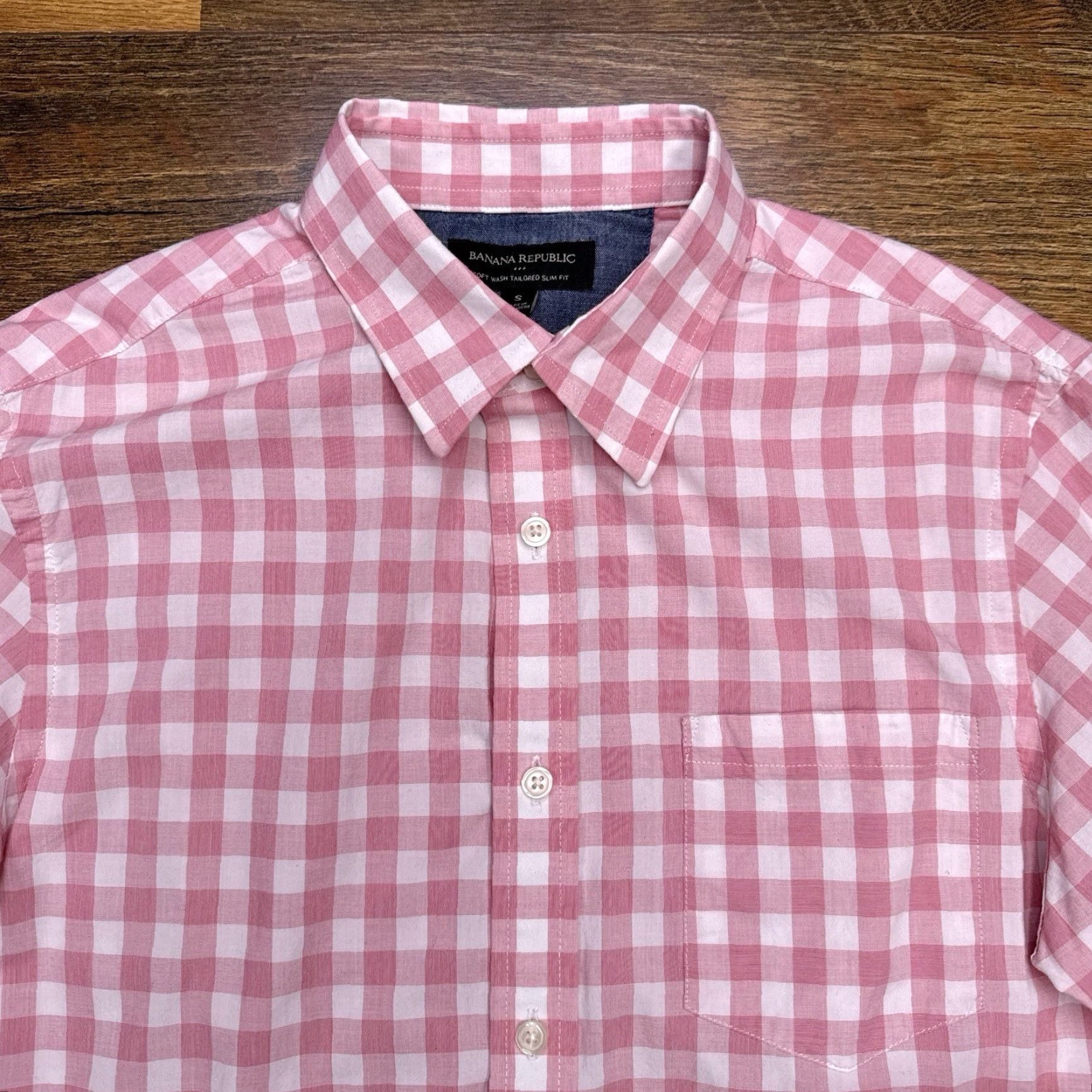 Banana Republic Banana Republic Shirt Mens Small Check Button Up Slim Fit Size US S / EU 44-46 / 1 - 4 Thumbnail