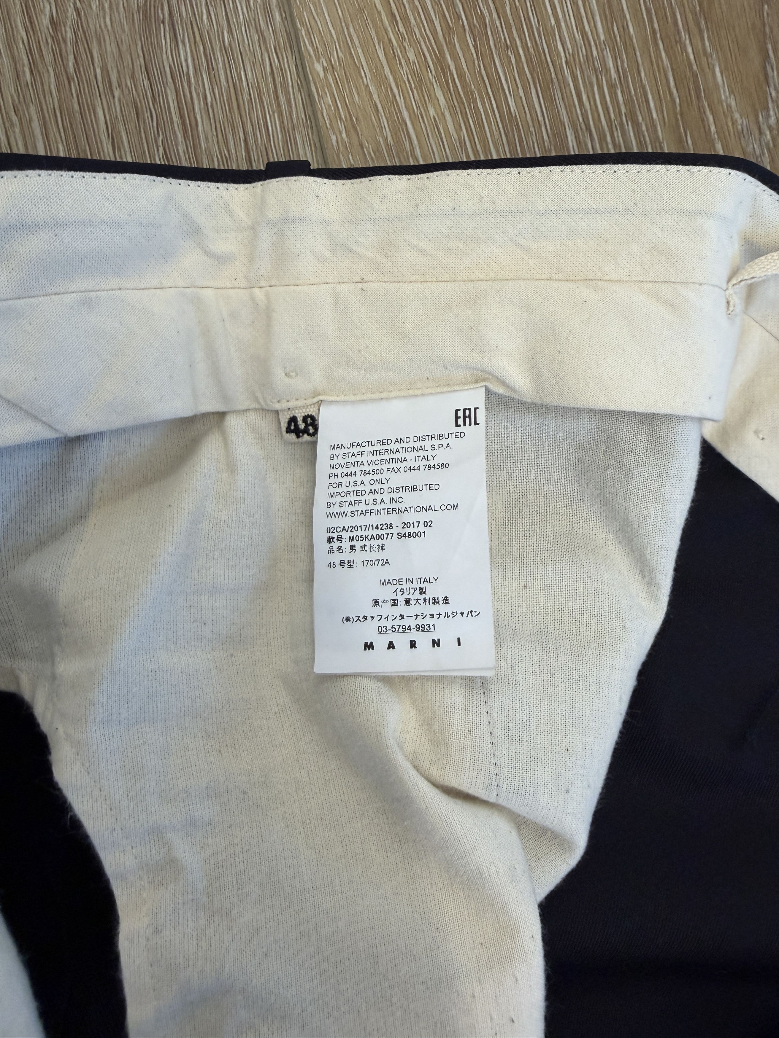 Marni Marni Navy Gabardine Cropped Trousers Size US 32 / EU 48 - 5 Thumbnail