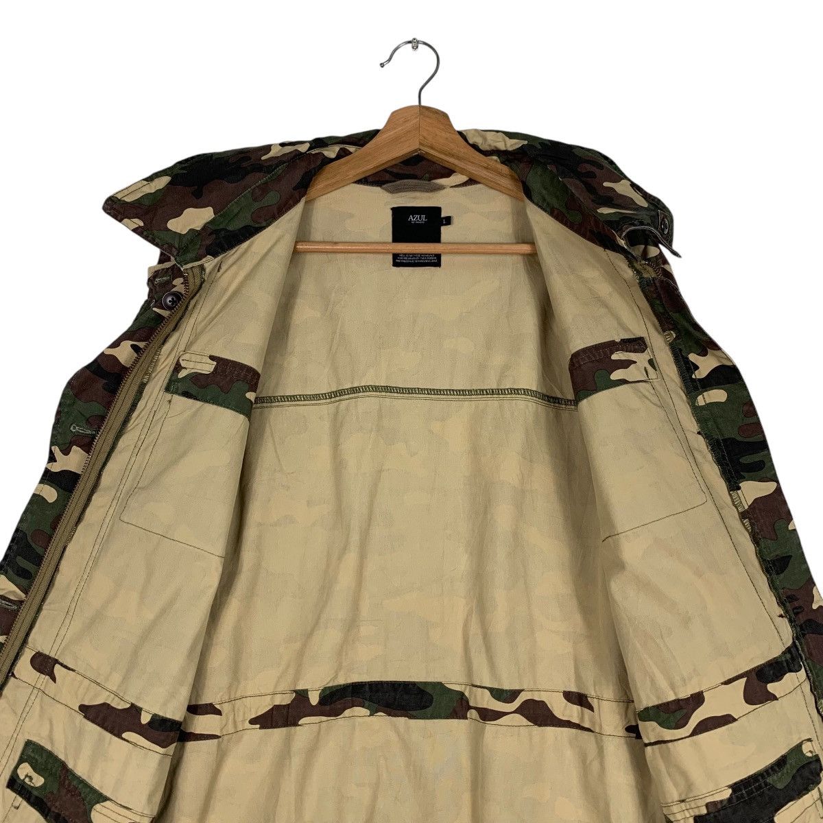 Japanese Brand AZUL MOUSSY Camo Jacket Military Army Fashion #1216-C55 Size US L / EU 52-54 / 3 - 12 Thumbnail