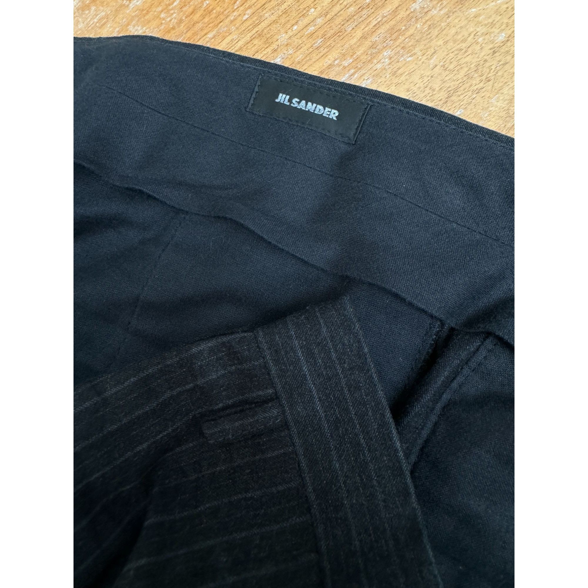 Jil Sander Dark Grey Striped Wool Suit Size 42R - 11 Thumbnail