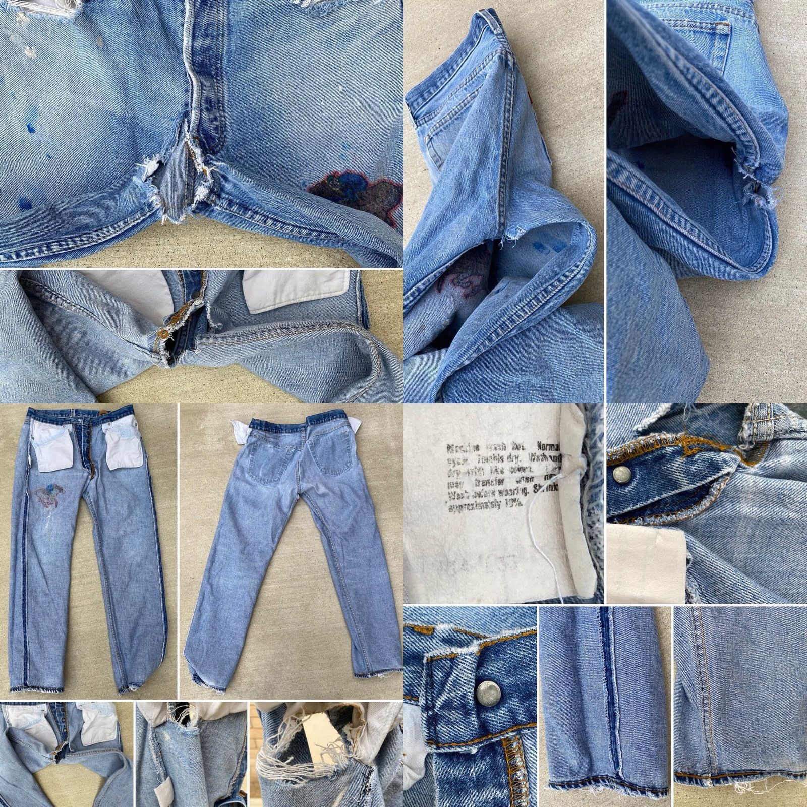 Levi's VINTAGE Levi's 501 Jeans Distressed 5-Pocket Denim Cotton Blue Men 34 Regular Inseam 33 29.5 32 29.5 501 Model 90s See Pics Mens Size US 34 / EU 50 - 10 Thumbnail
