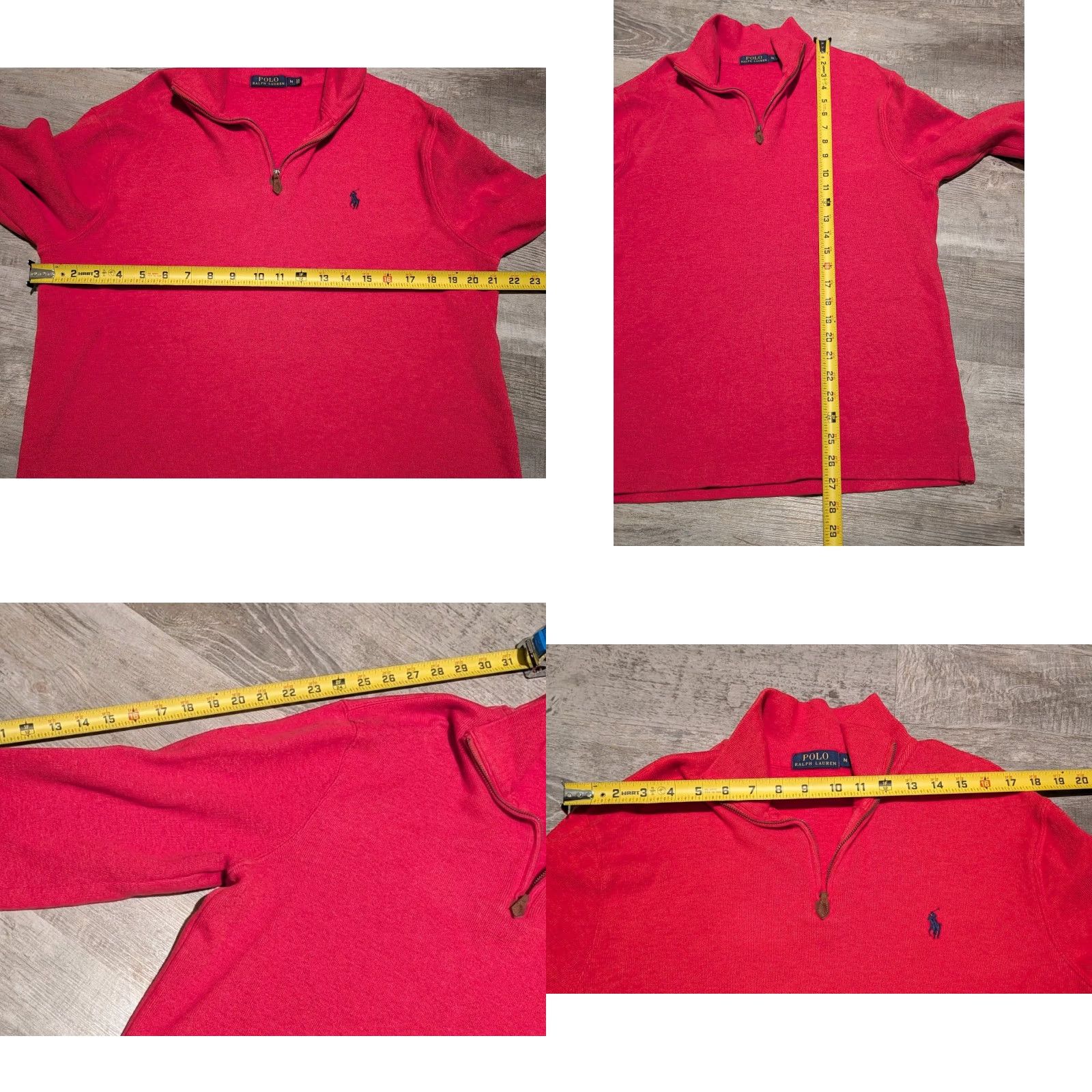 Polo Ralph Lauren Polo Ralph Lauren Sweater Adult M Red Quarter Zip Cotton Logo Embroidered Long Sleeve Mens Size US M / EU 48-50 / 2 - 8 Thumbnail