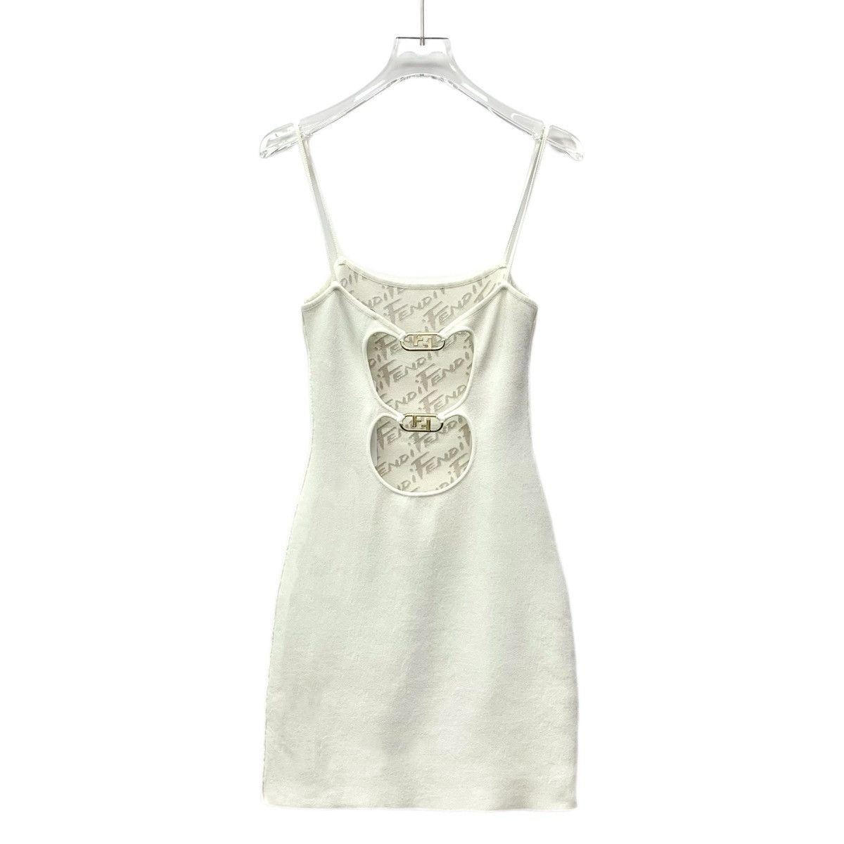 Fendi Fendi Off-white All-over Printed Inner Cami Dress K26WX Size XS / US 0-2 / IT 36-38 - 2 Thumbnail