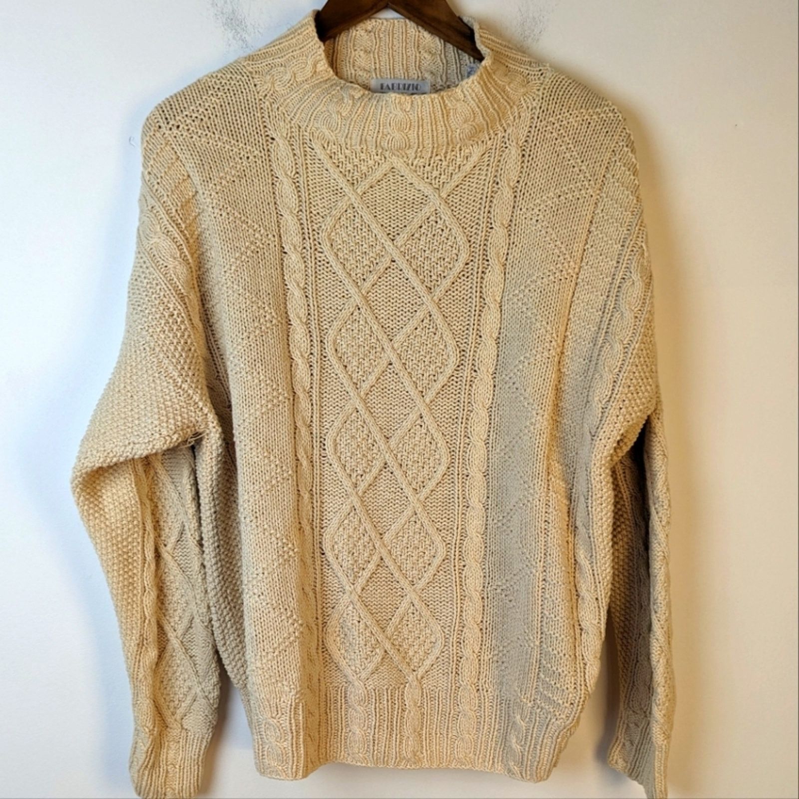 FABRIZIO DEL CARLO Vintage Fabrizio Cable Knit Sweater / Large Size L / US 10 / IT 46 - 1 Thumbnail