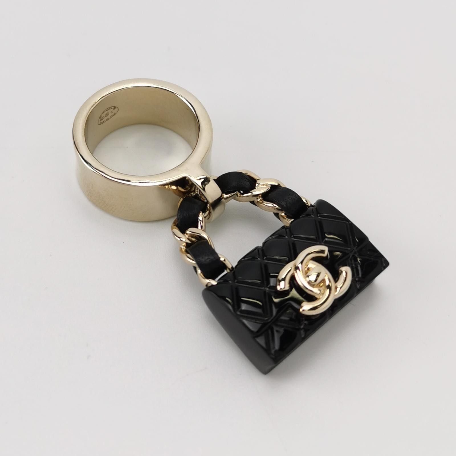 Chanel Chanel Leather Double C Bag Shaped Ring Size 12 -z2505 Size ONE SIZE - 5 Thumbnail