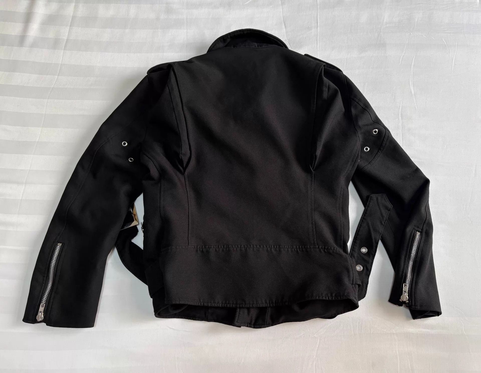 Comme des Garcons CDG Black Pleated Biker Jacket with Curved Zippers Size US M / EU 48-50 / 2 - 9 Thumbnail
