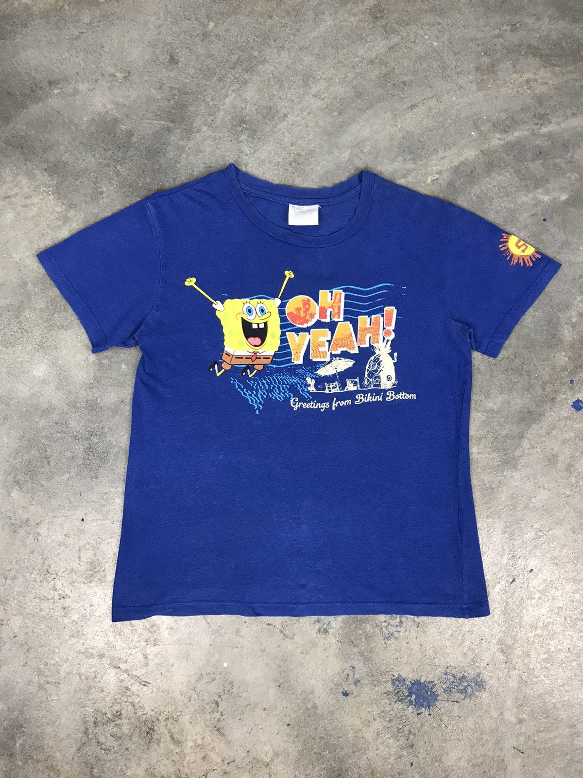 image of Nickelodeon Spongebob T-Shirt in Blue, Men's (Size Medium)