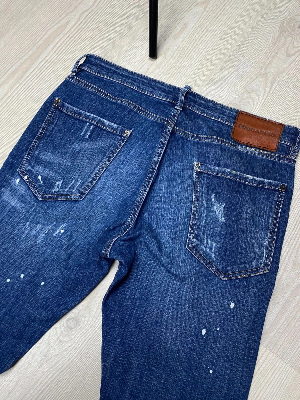 Dsquared2 Dsquared2 Blue Slim Fit Distressed Jeans Paint Splatter Size US 32 / EU 48 - 5 Thumbnail