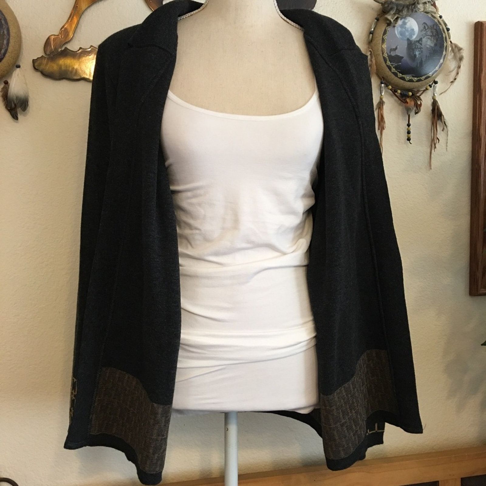Vintage Vintage Alfred Dunner dark gray open front jacket Size M / US 6-8 / IT 42-44 - 7 Thumbnail