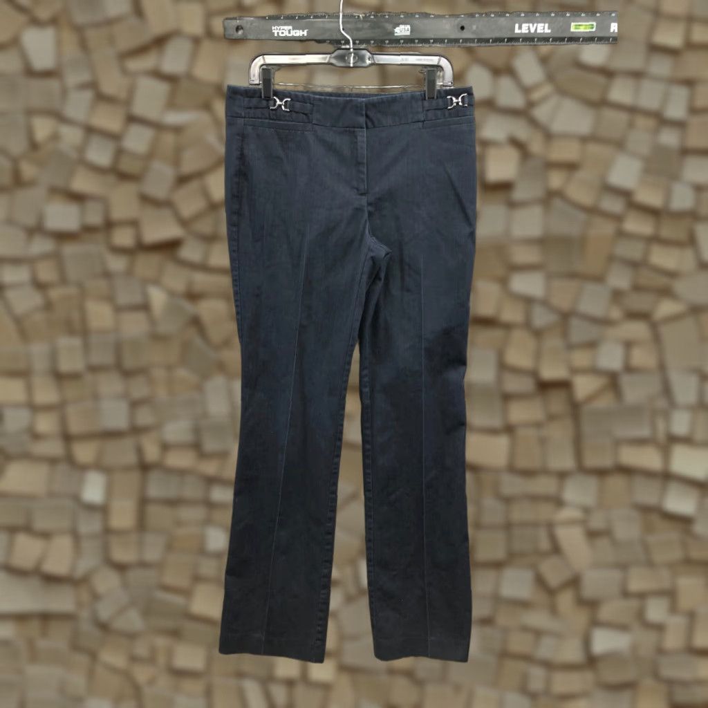 Vintage New York & Company Straight Pants Womens 8 Tall Mid Rise Dark Wash Blue Size 30" / US 8 / IT 44 - 1 Thumbnail