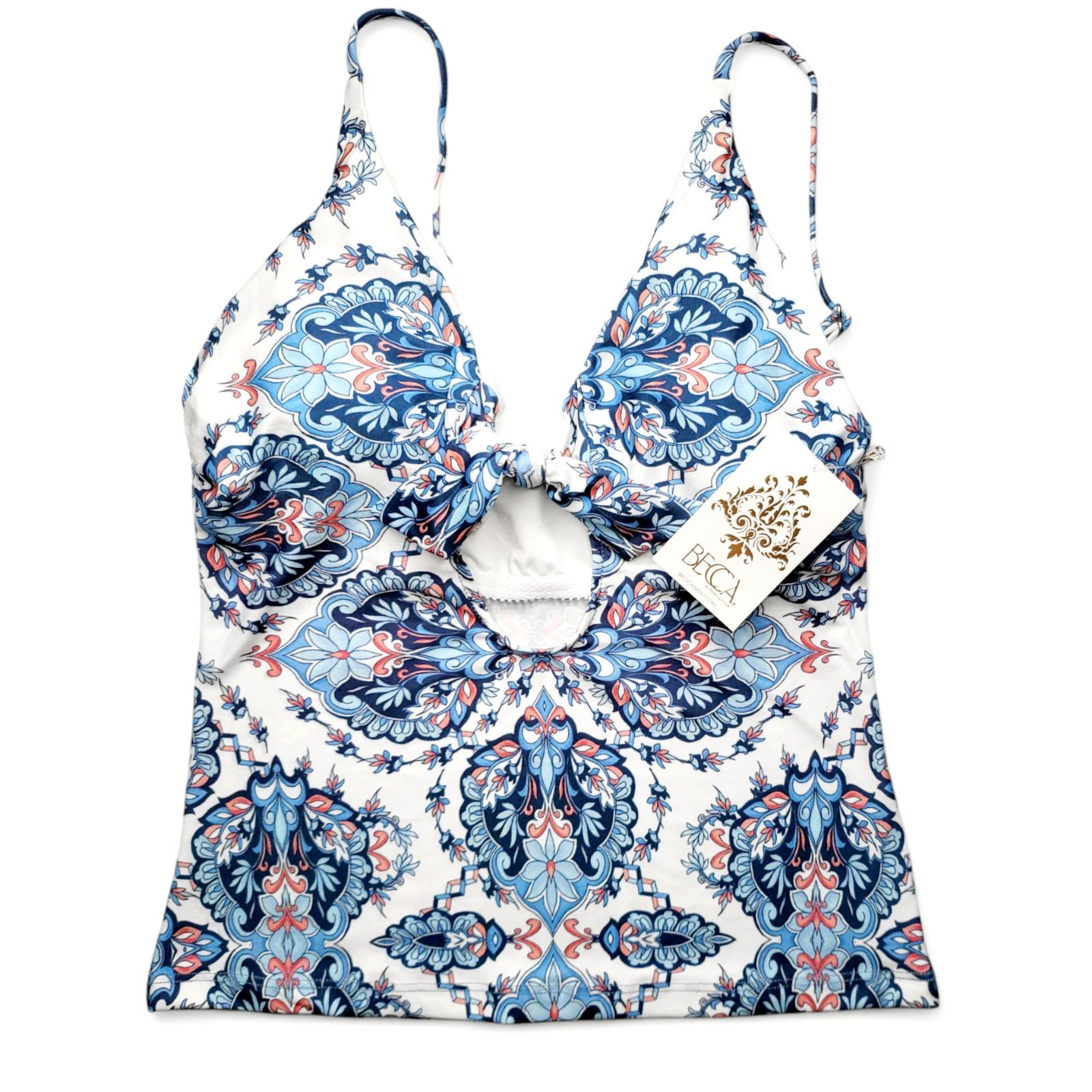 Other NWT BECCA Naples Scoop Tie-Front Tankini Top Women's Size L Size L / US 10 / IT 46 - 2 Thumbnail