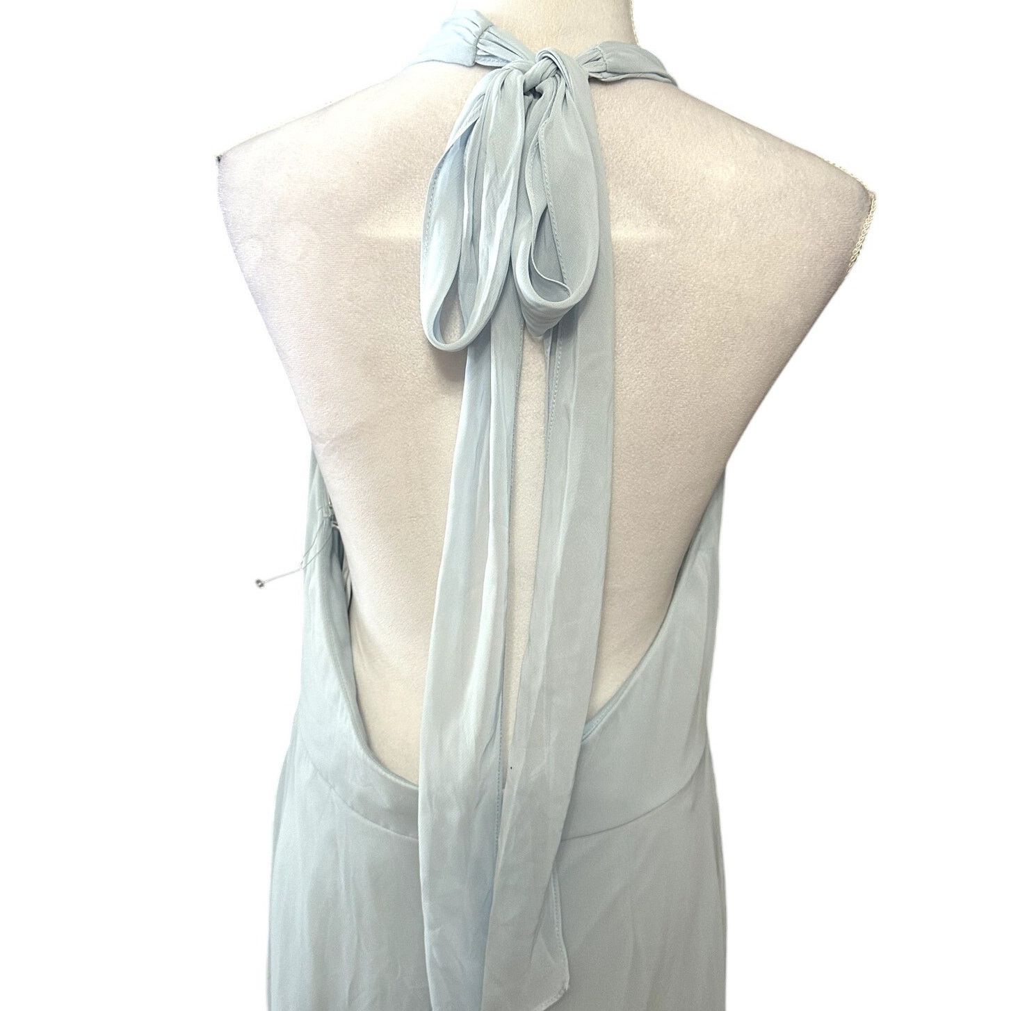 After Six After Six Maxi Dress Halter Backless High Neck Blue 14 NWOT Size XL / US 12-14 / IT 48-50 - 7 Thumbnail