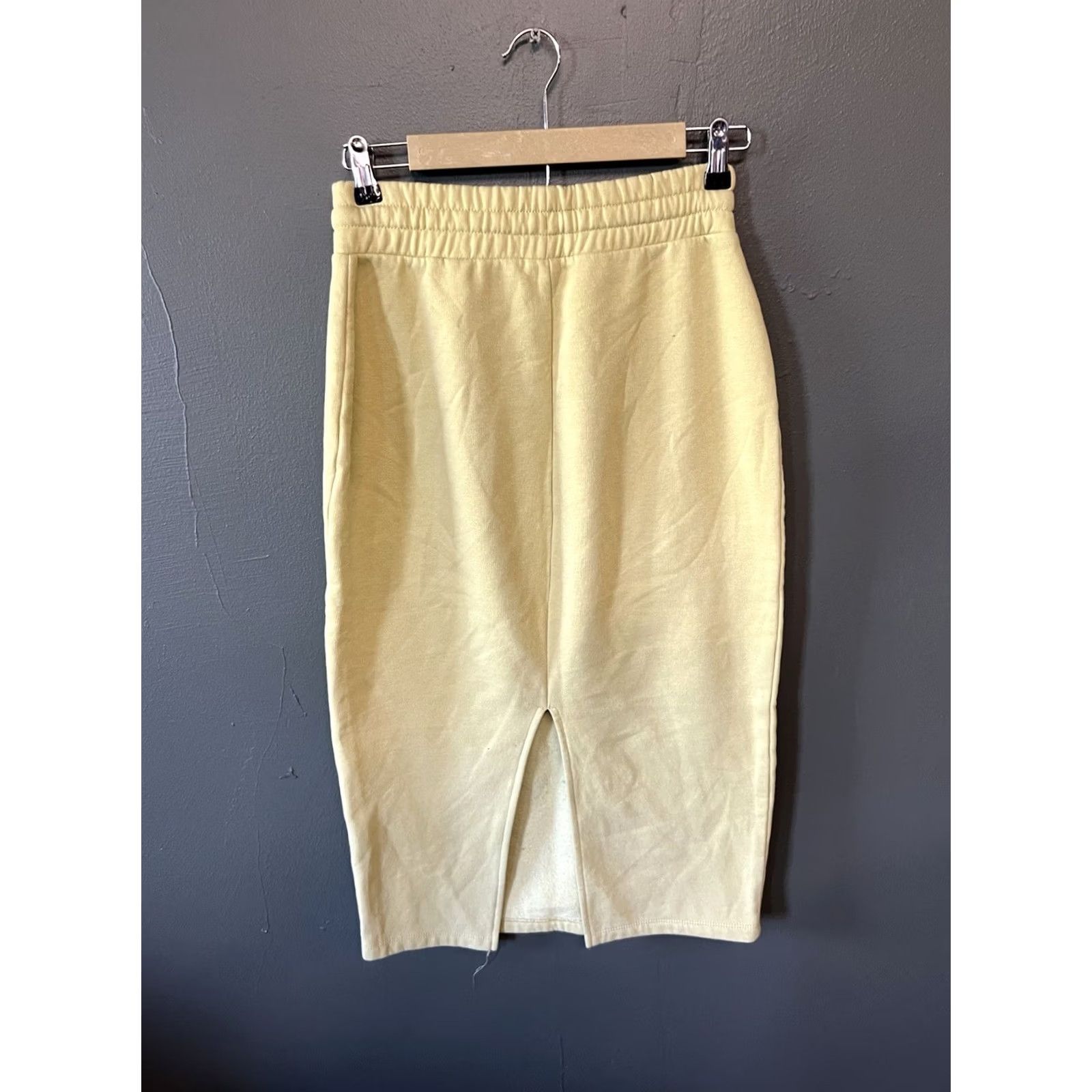Zara Zara Womens Yellow Skirt M Stretch Drawstring Size 32" / US 10 / IT 46 - 2 Thumbnail