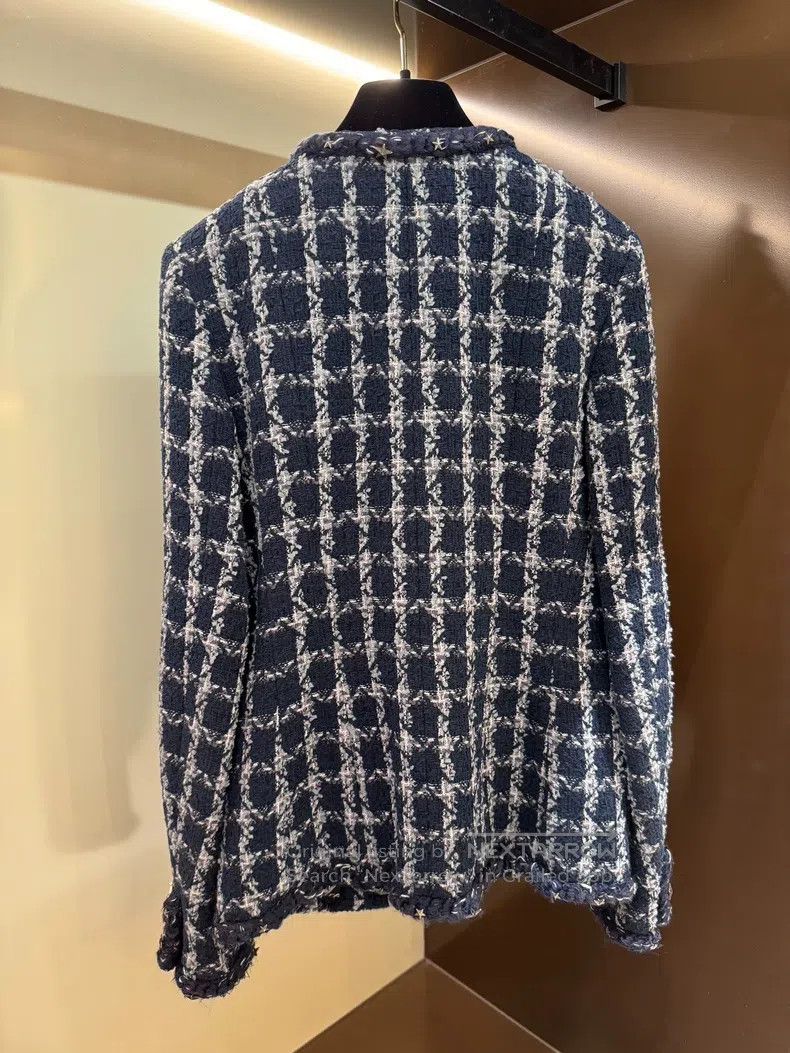 Chanel Chanel Dallas series blue and white checkered tweed jacket Size XXS / US 00 / IT 34 - 2 Thumbnail