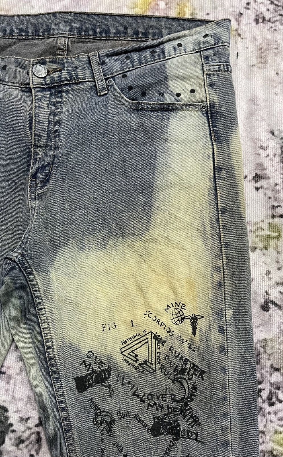 Cheap Monday × Japanese Brand Cheap Monday Japan Painted Skinnny Jeans Size US 37 - 8 Thumbnail