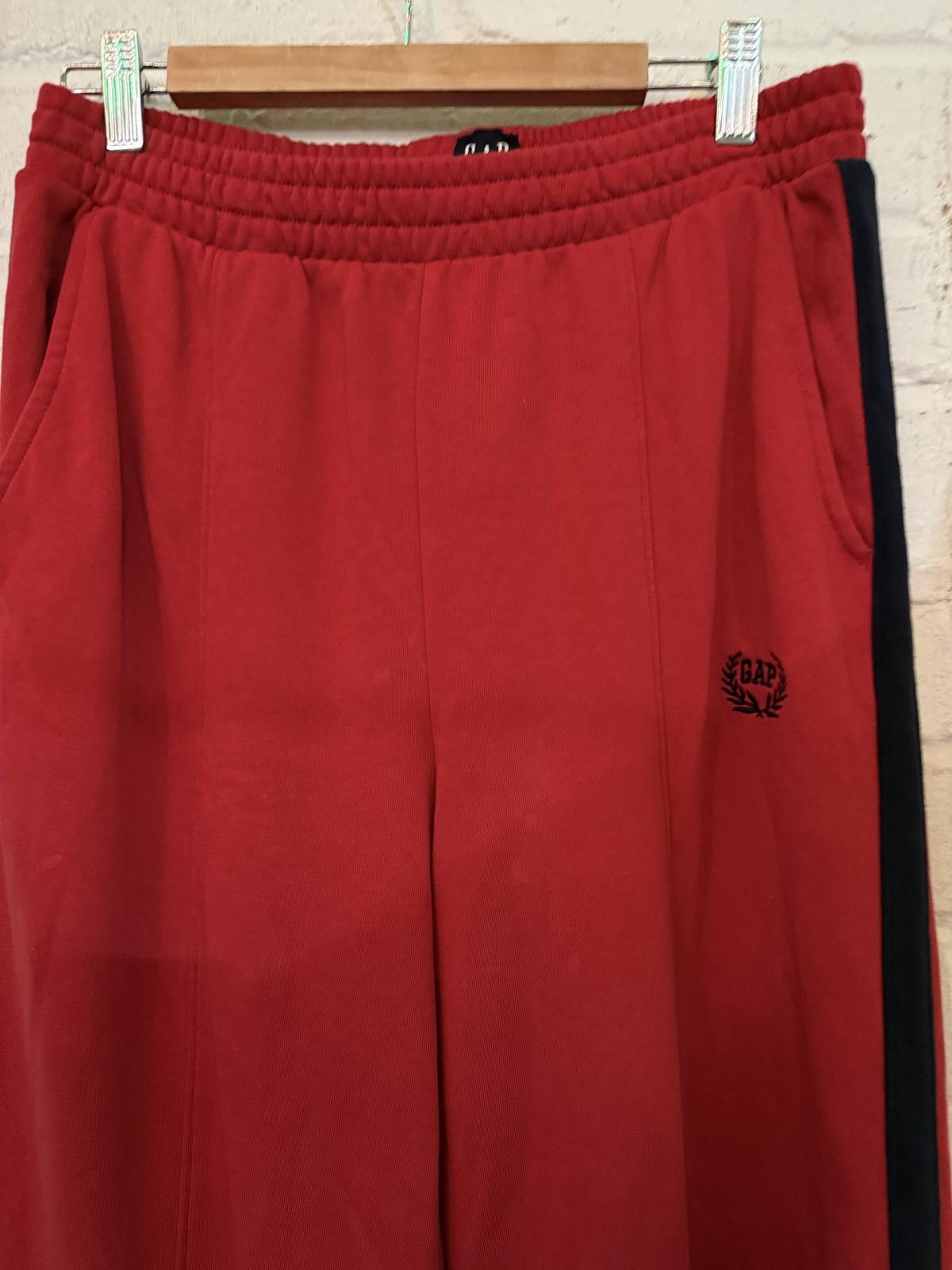 Gap GAP Men's Red Track Pants with Black Side Stripe Size US 32 / EU 48 - 4 Thumbnail