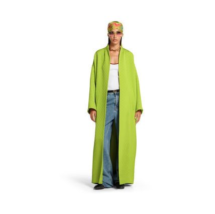 Gucci o1B3y1r0426 GG Fabric Jacquard Coat in Bright Green Size XS / US 0-2 / IT 36-38 - 3 Thumbnail