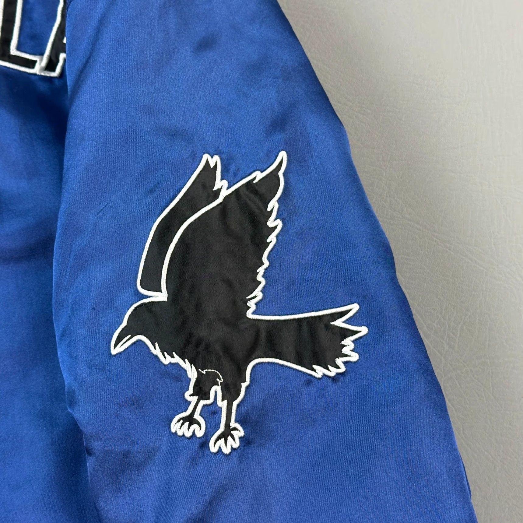Vintage Harry Potter Ravenclaw Varsity Jacket Mens Small Blue Satin Hooded Snap Front Size US S / EU 44-46 / 1 - 4 Thumbnail