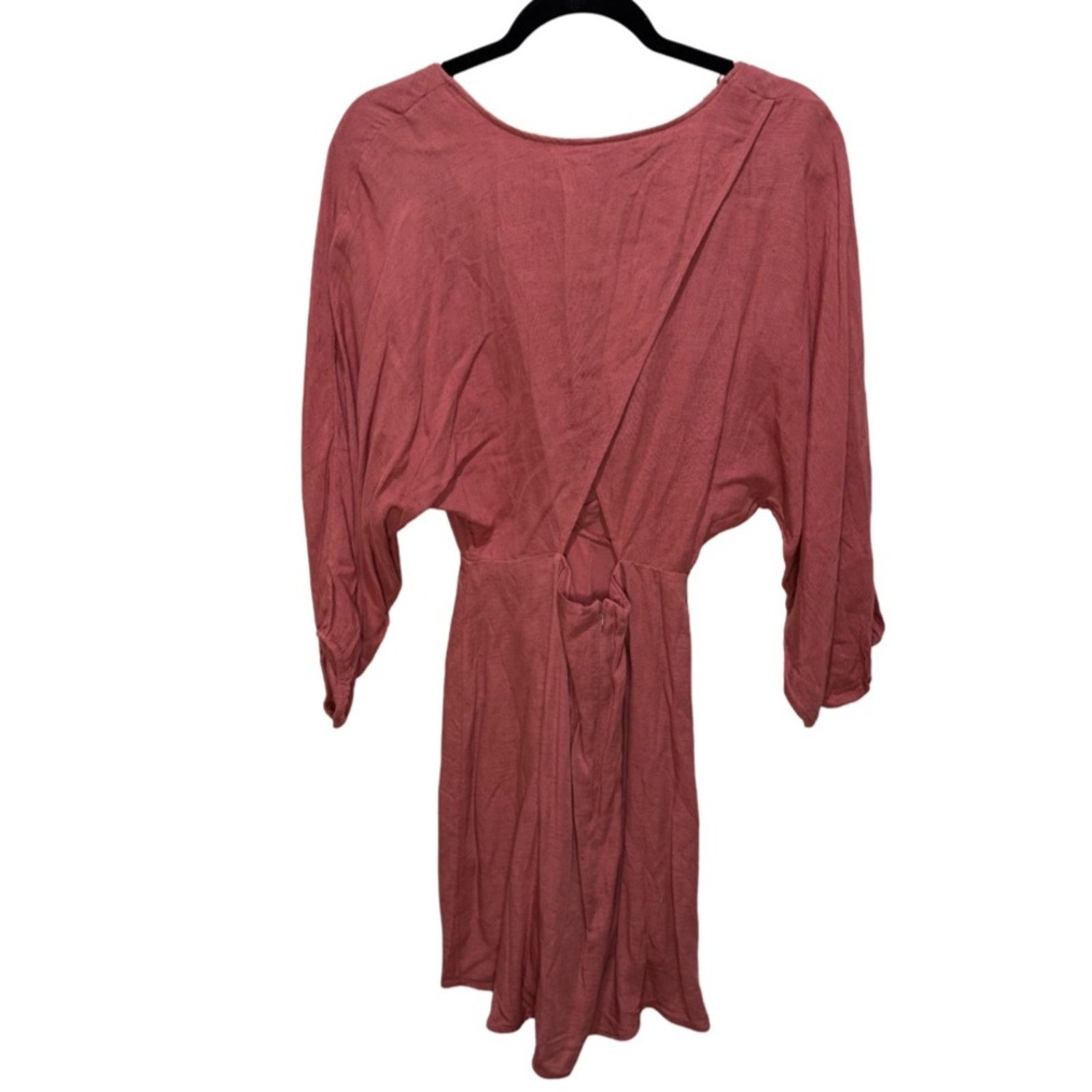 Anthropologie Anthropologie Puff-Sleeve Wrap Mini Dress - Pink Rose Sz 10 Size L / US 10 / IT 46 - 6 Thumbnail