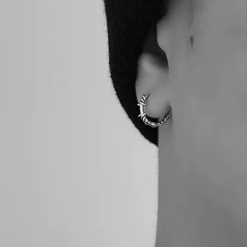 Jewelry 925 Silver Retro Punk Grunge Earrings - 1 Piece Size ONE SIZE - 4 Thumbnail