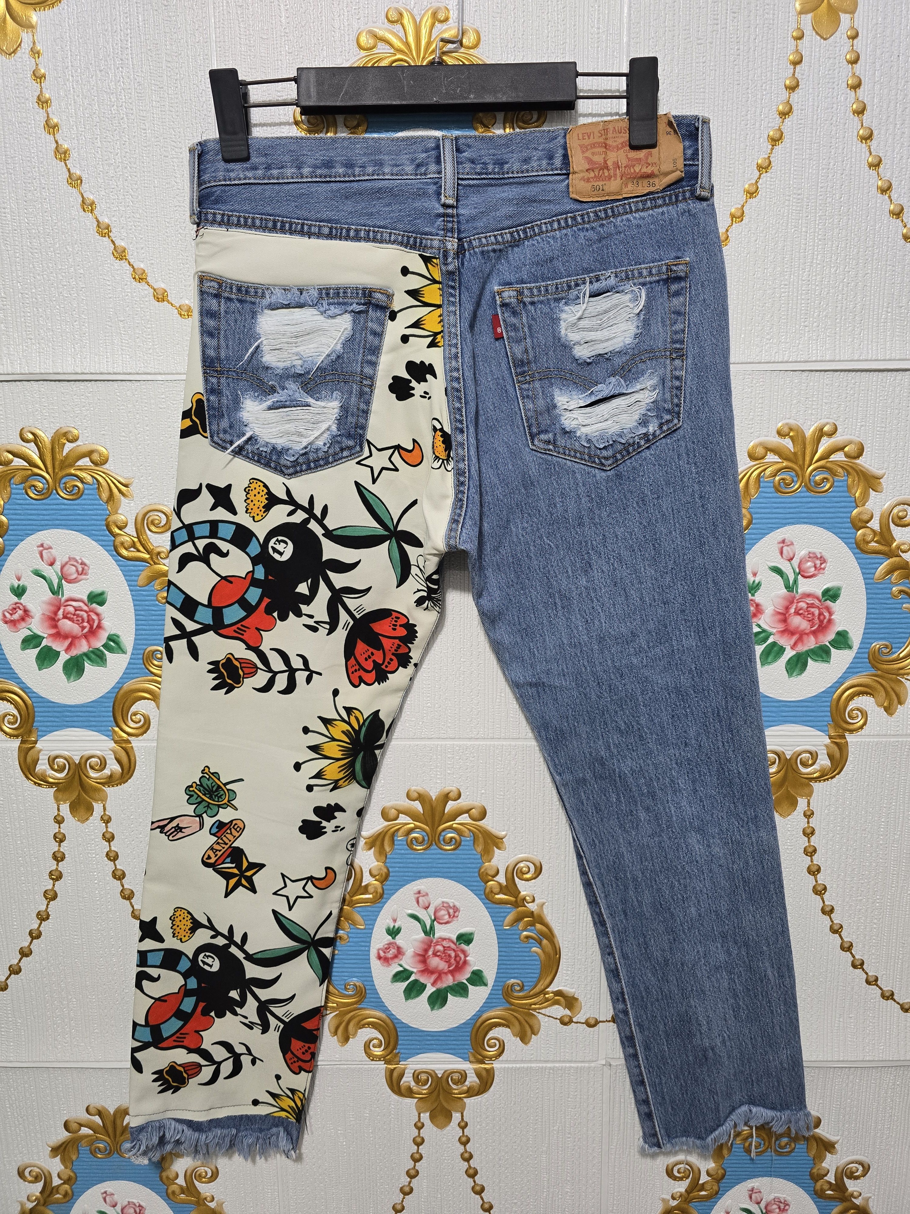 Levi's Levi's 501 Original jeans featuring a patchwork design Size US 33 - 9 Thumbnail