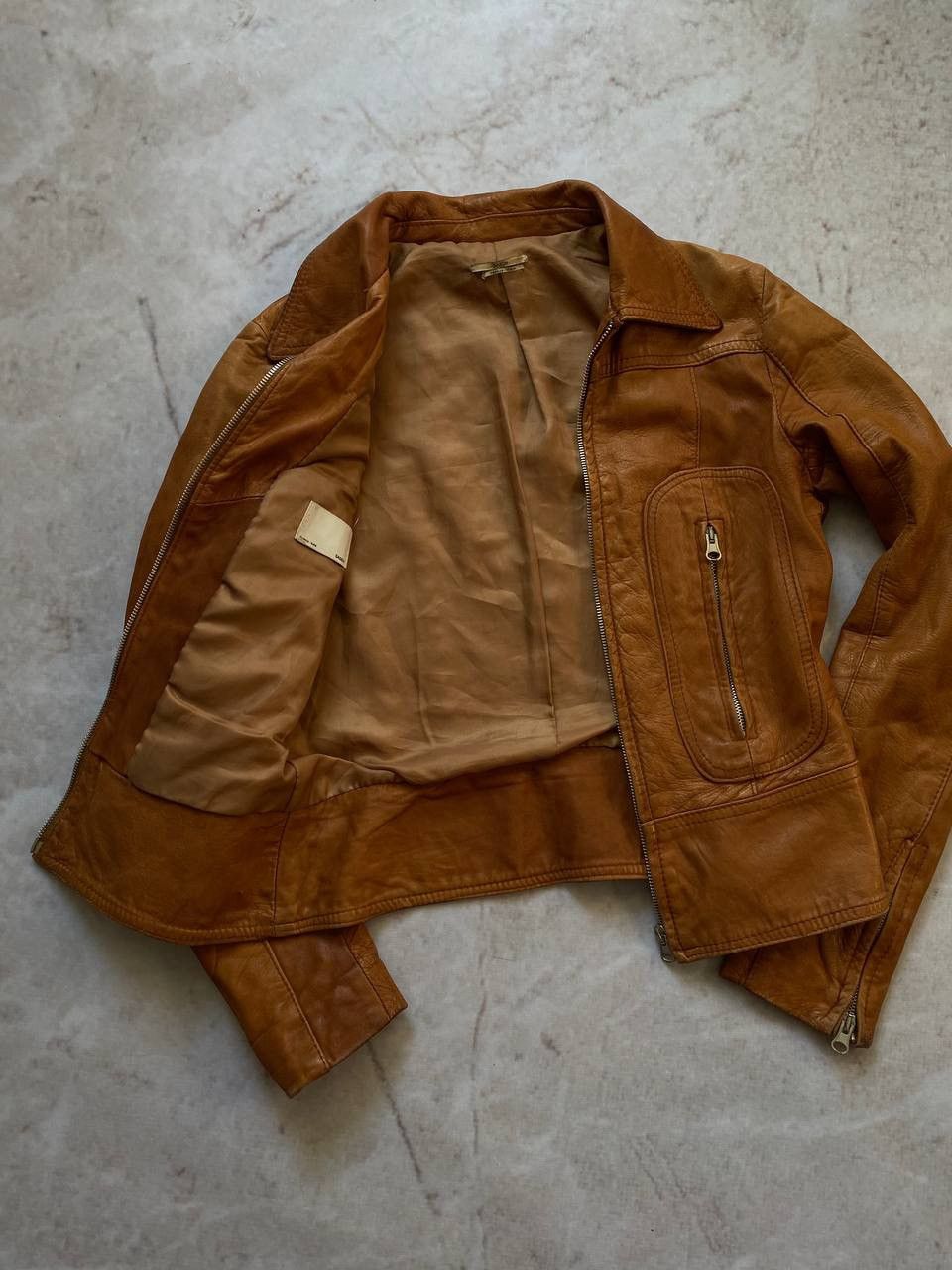 Genuine Leather × Vintage Vintage Sasch Racer Leather Jacket Italy Size M / US 6-8 / IT 42-44 - 4 Thumbnail