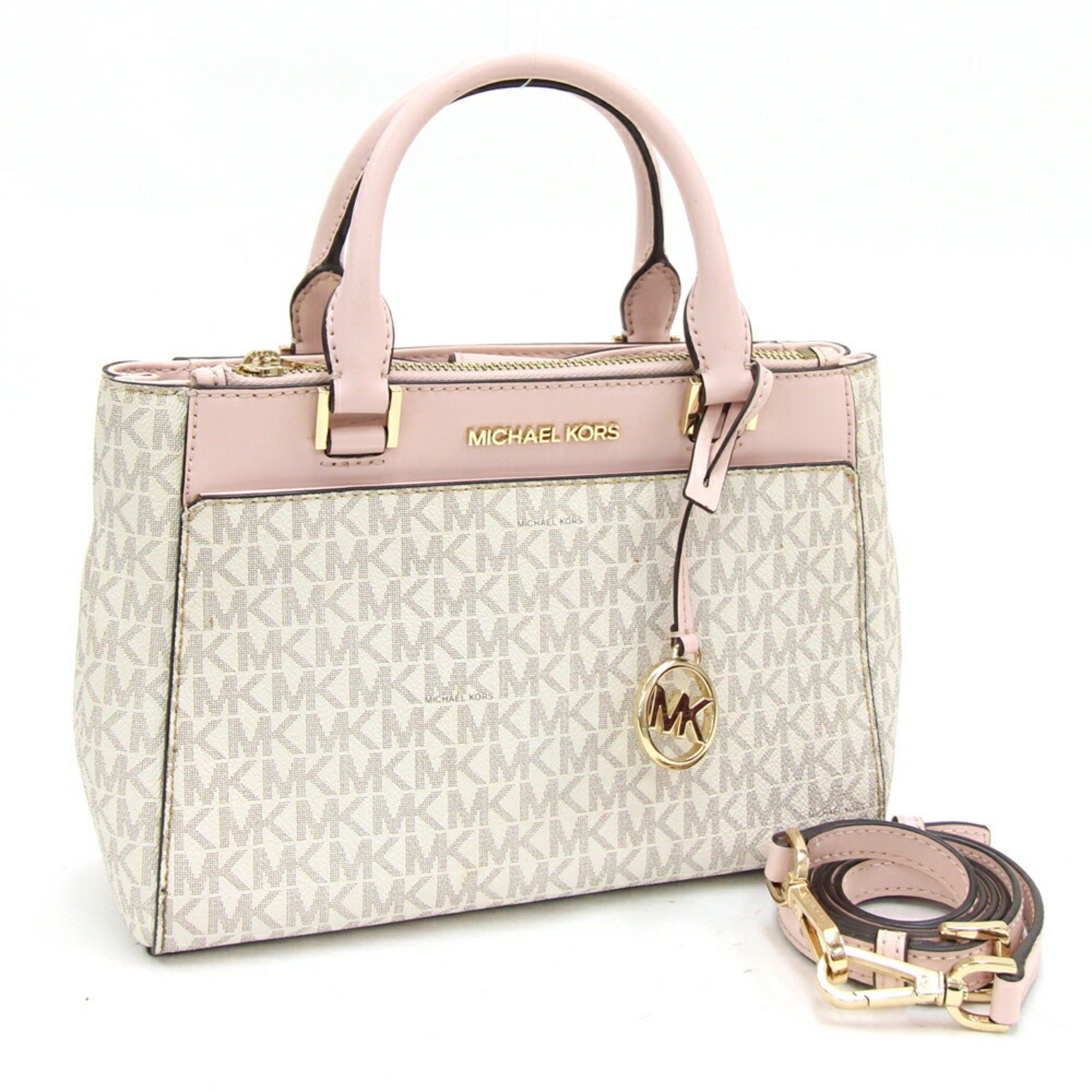 Michael Kors Handbag 35F9GAKS1B Off-White Light Pink PVC Leather