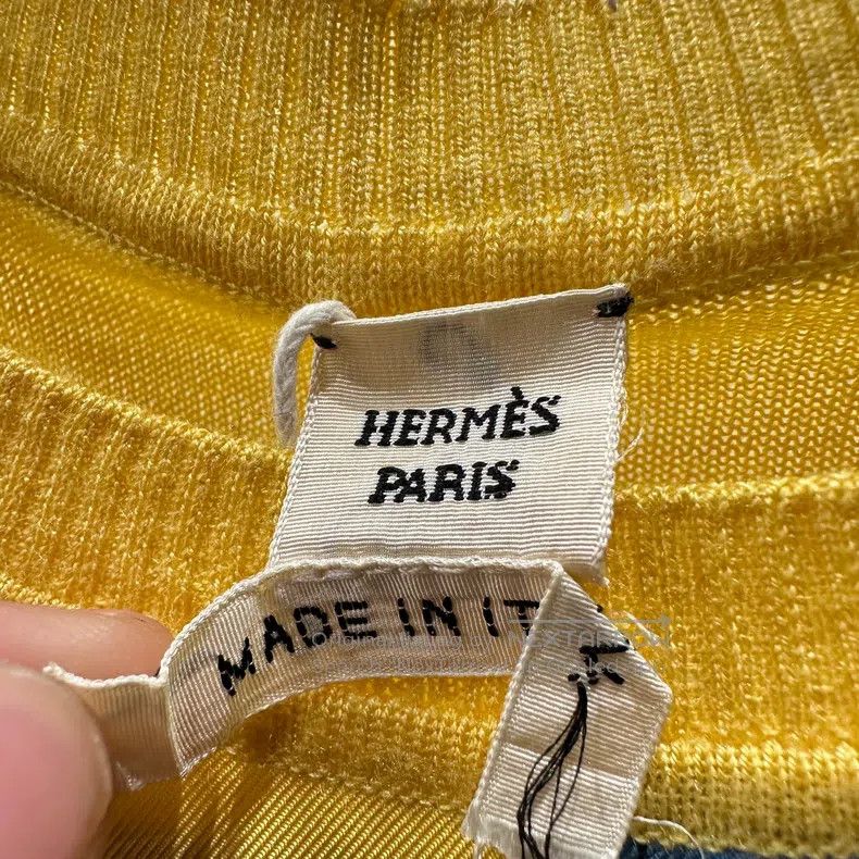 Hermes Hermes Lockchain pattern silk cashmere blended short-sleev Size XXS / US 00 / IT 34 - 3 Thumbnail