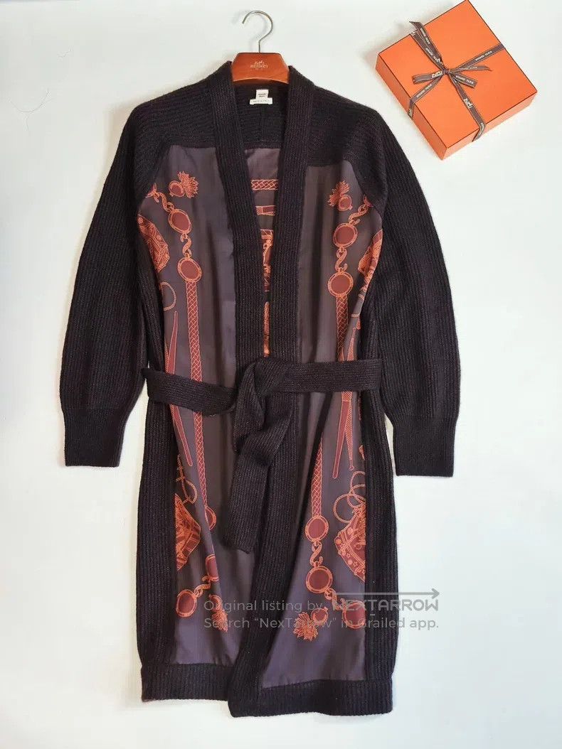 Hermes Hermes Caramel Color Block Printed Long Cardigan Size XS / US 0-2 / IT 36-38 - 2 Thumbnail