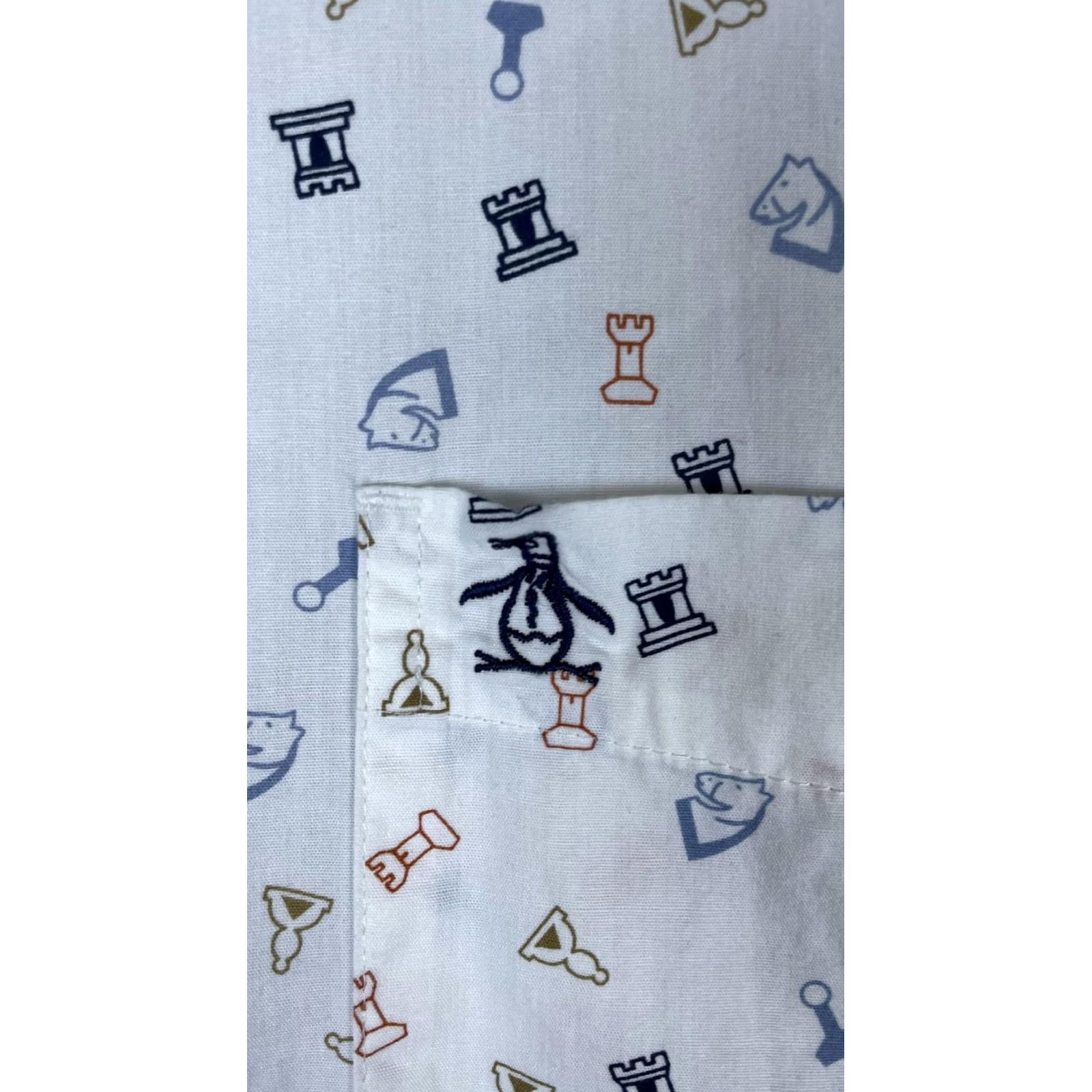 Original Penguin Original Penguin Shirt Mens 2XL White Chess Print Long Sleeve Button Front Size US XXL / EU 58 / 5 - 2 Thumbnail