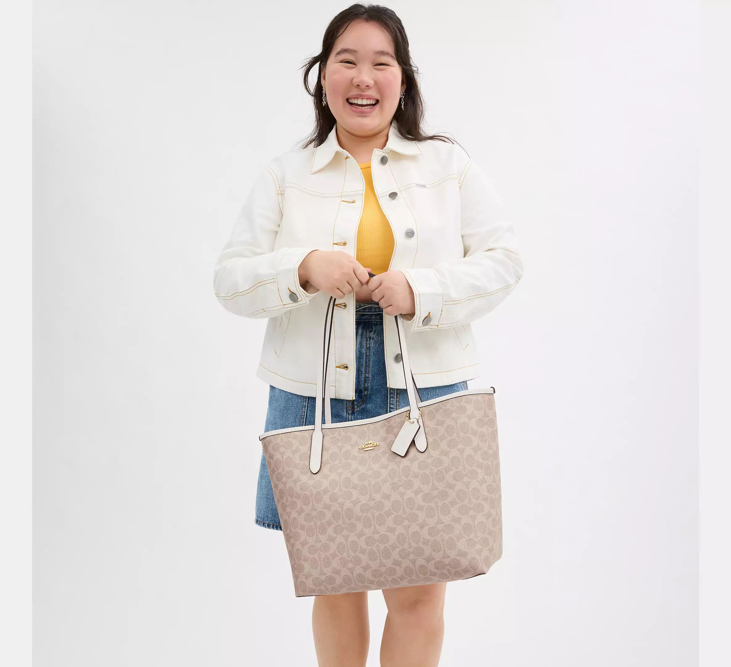 Coach City Tote Bag In Signature Canvas CV976 Size ONE SIZE - 7 Thumbnail