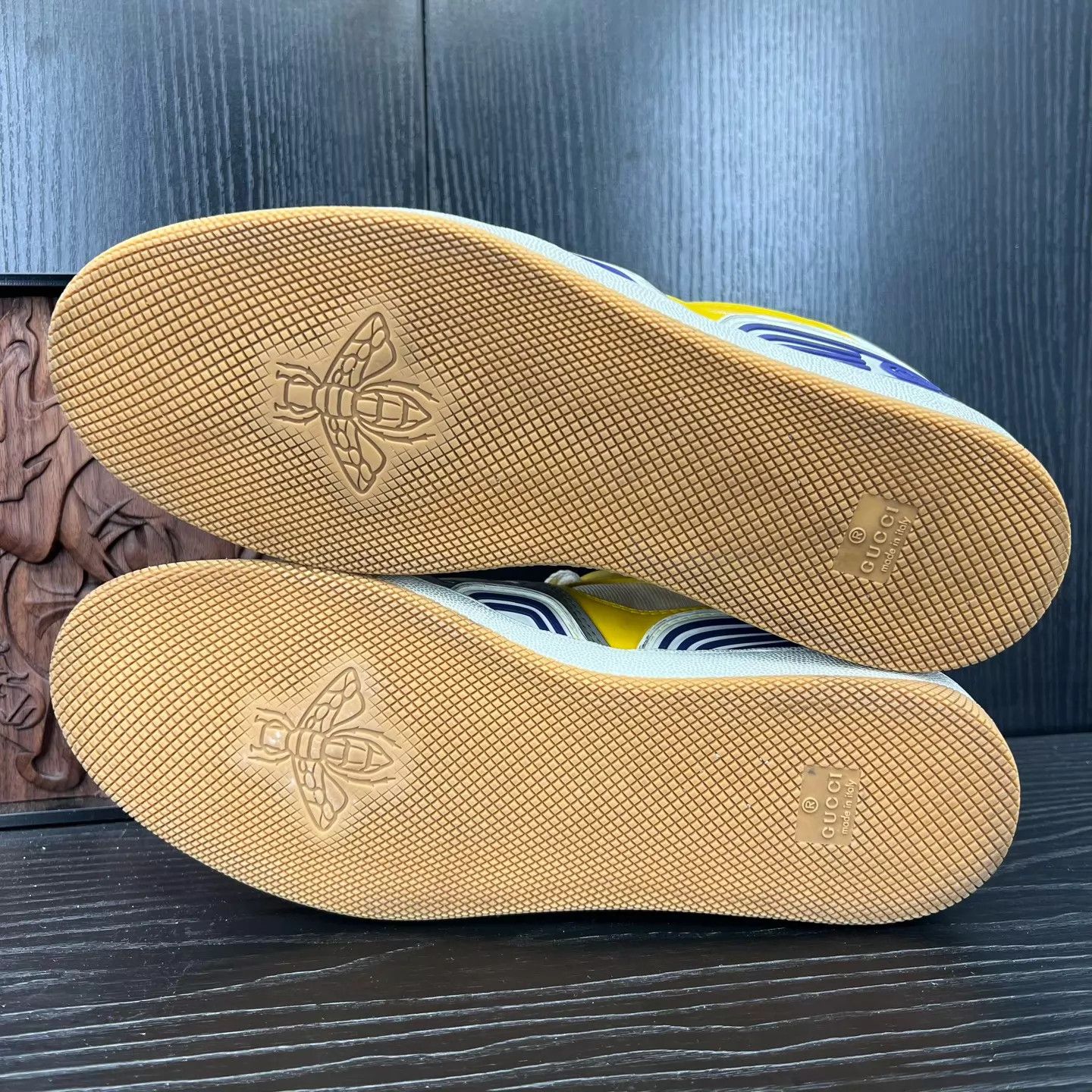 Gucci GUCCI Basket White/Gray/Yellow Distressed 8.5/42.5 Worn 1x Size US 9.5 / EU 42-43 - 7 Thumbnail