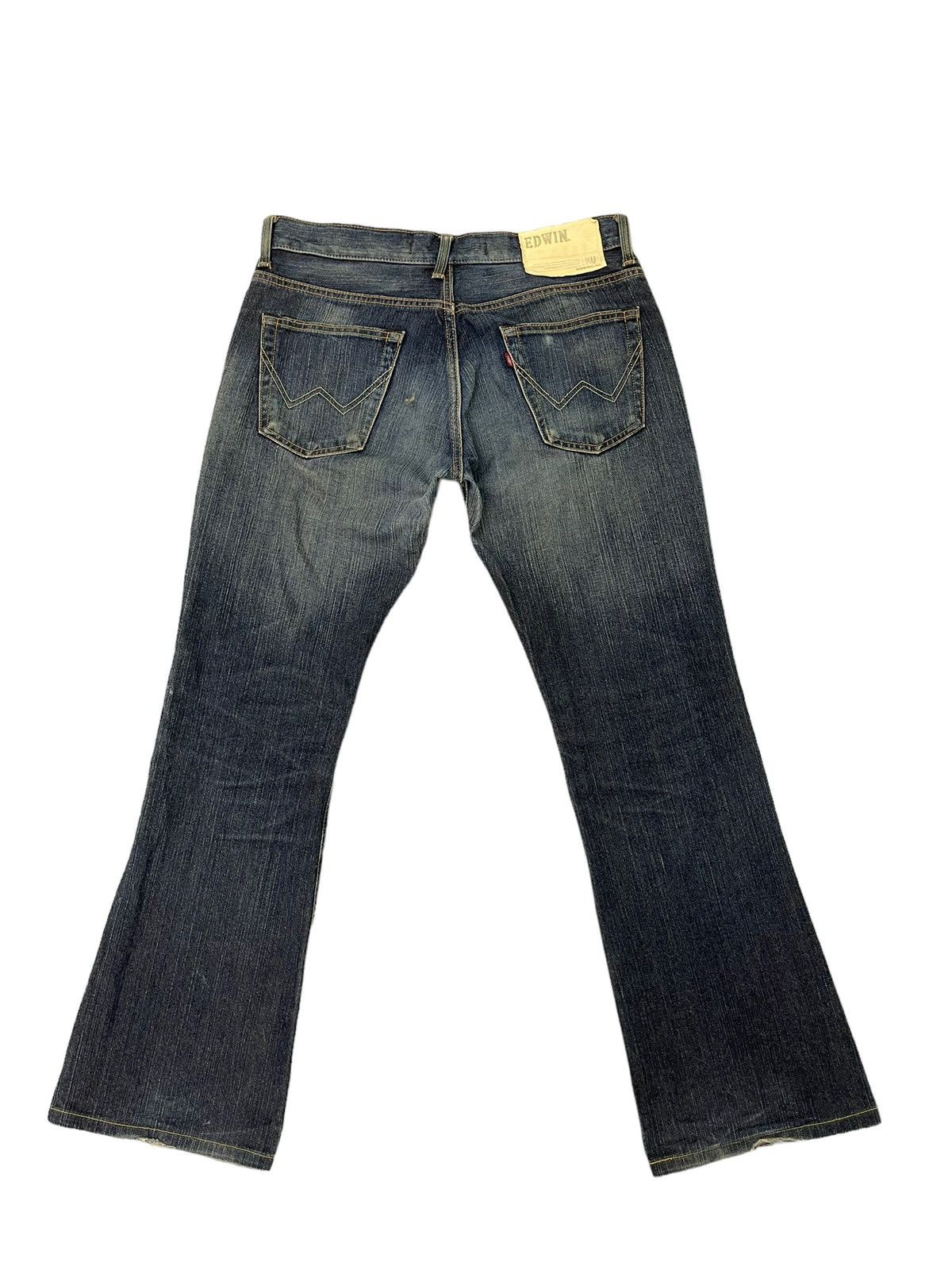 Japanese Brand Flare Jeans Edwin Japan Thrashed Distress Boot Cut 6🟦2 Size US 34 / EU 50 - 12 Thumbnail