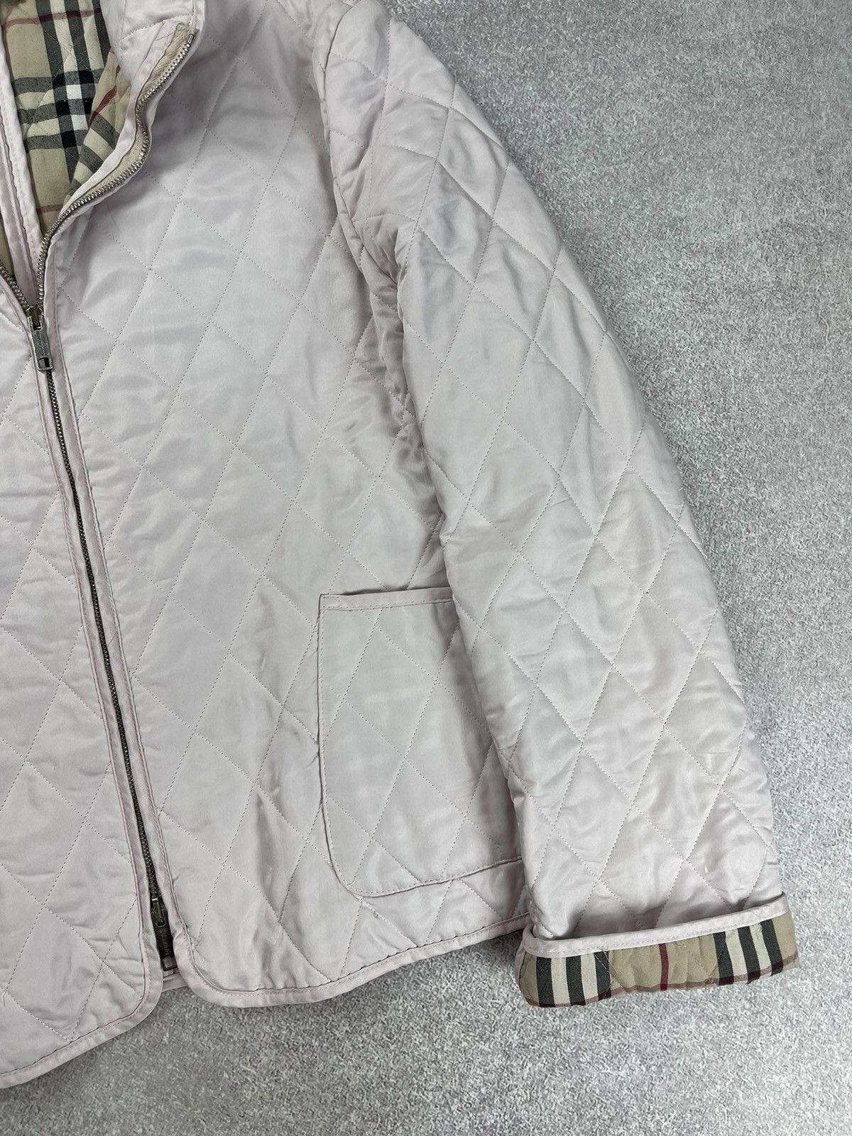 Burberry Vintage Burberry Quilted Zip Jacket Women’s Light Pink Size L / US 10 / IT 46 - 5 Thumbnail