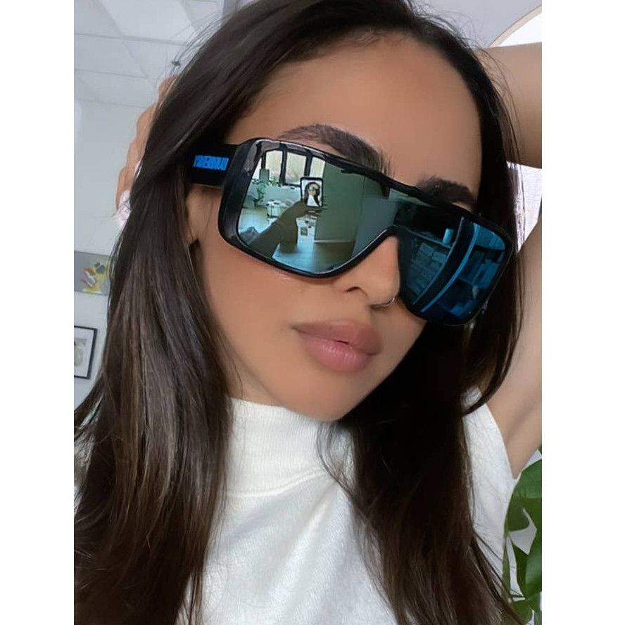 image of New Burberry Be4401-U Black Blue Unisex Shield Sunglasses, Men's