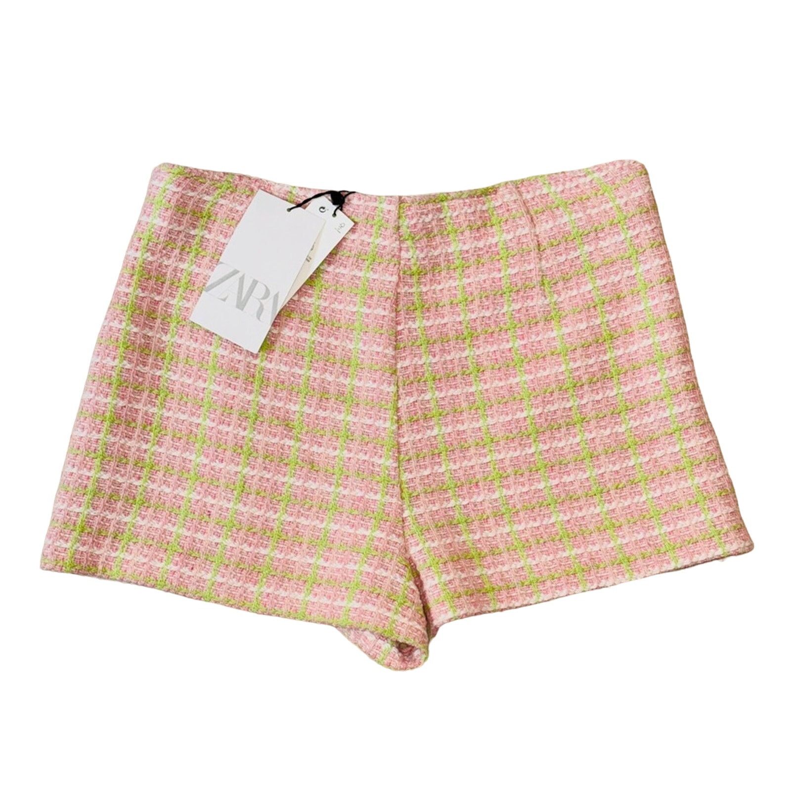 Zara Zara Pink Gingham Tweed Mini Skort Pink Size S Size 28" / US 6 / IT 42 - 7 Thumbnail
